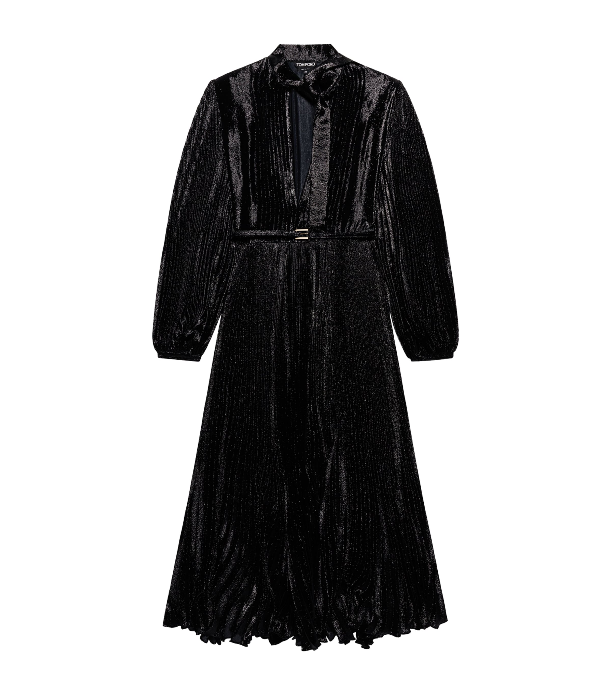 TOM FORD Womens Silk Charmeuse Lurex Midi Dress Naa