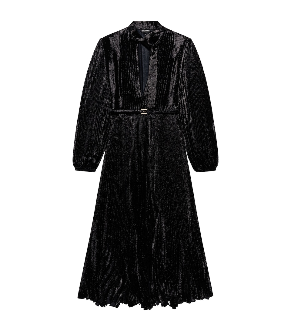 TOM FORD Womens Silk Charmeuse Lurex Midi Dress Naa