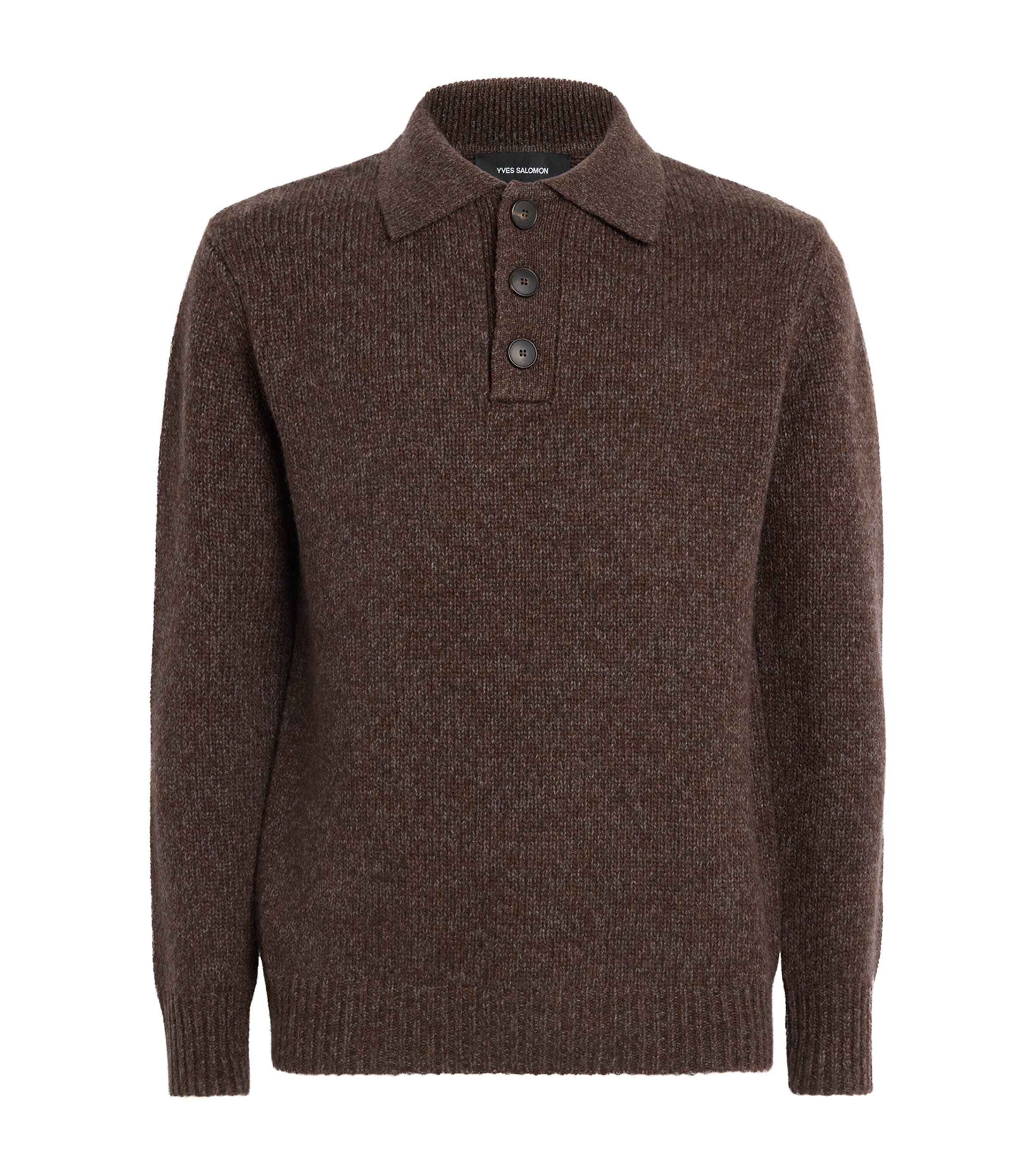 Yves Salomon Mens Cashmere Polo Sweater Corylus