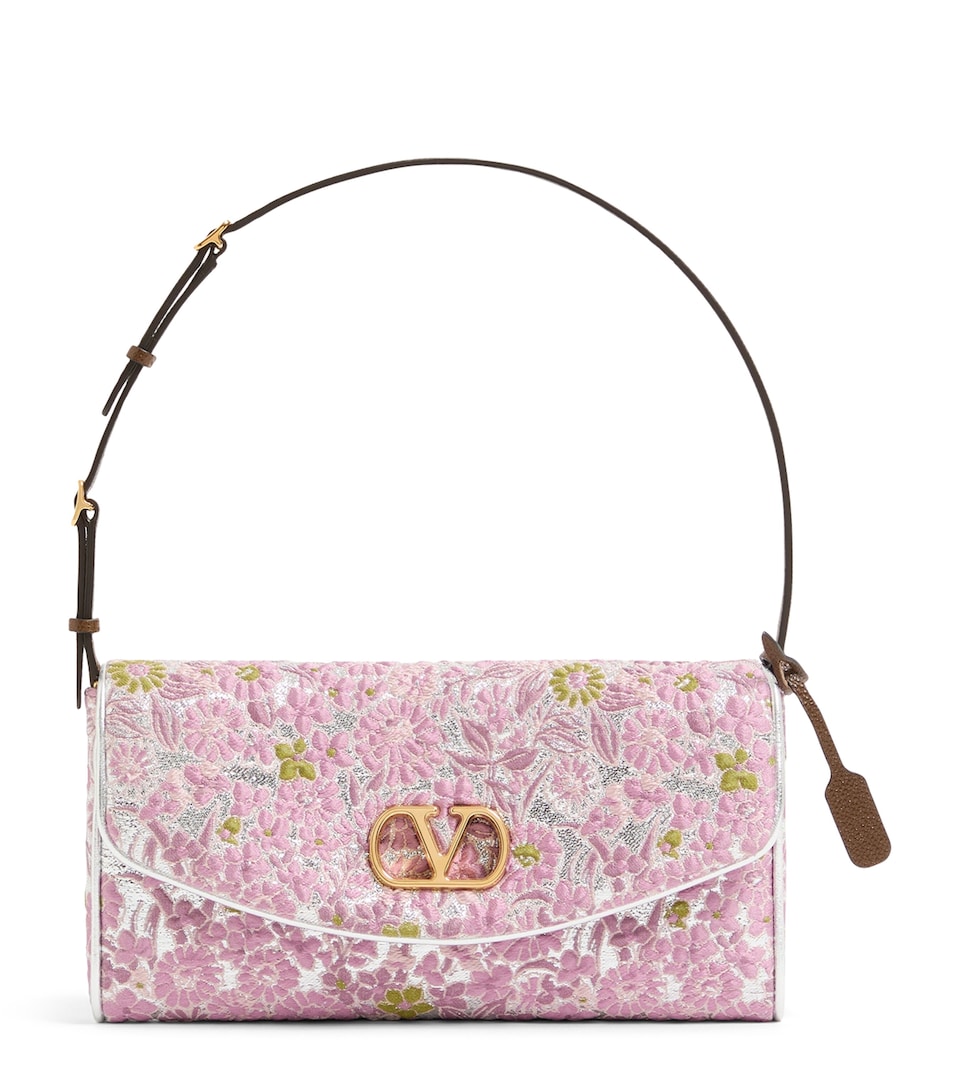 Valentino Garavani Floral Embroidered DeVain Shoulder Bag