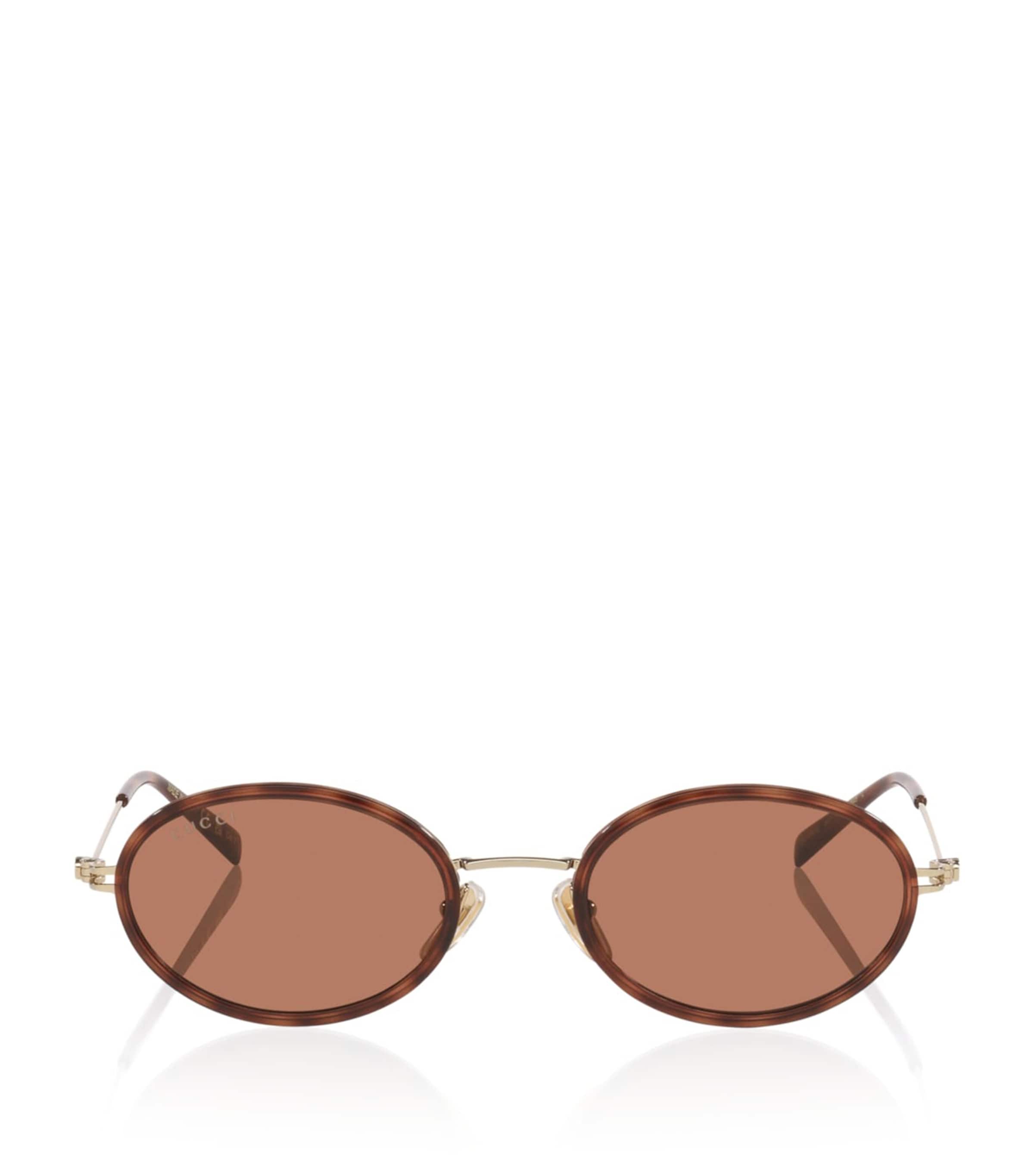 Gucci Tortoiseshell Oval Sunglasses Brown