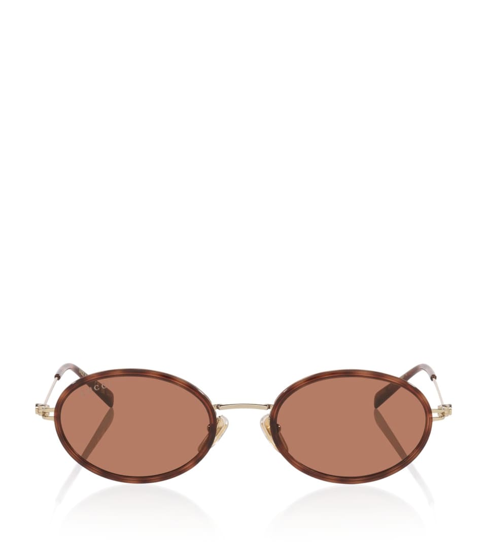 Gucci Tortoiseshell Oval Sunglasses Brown