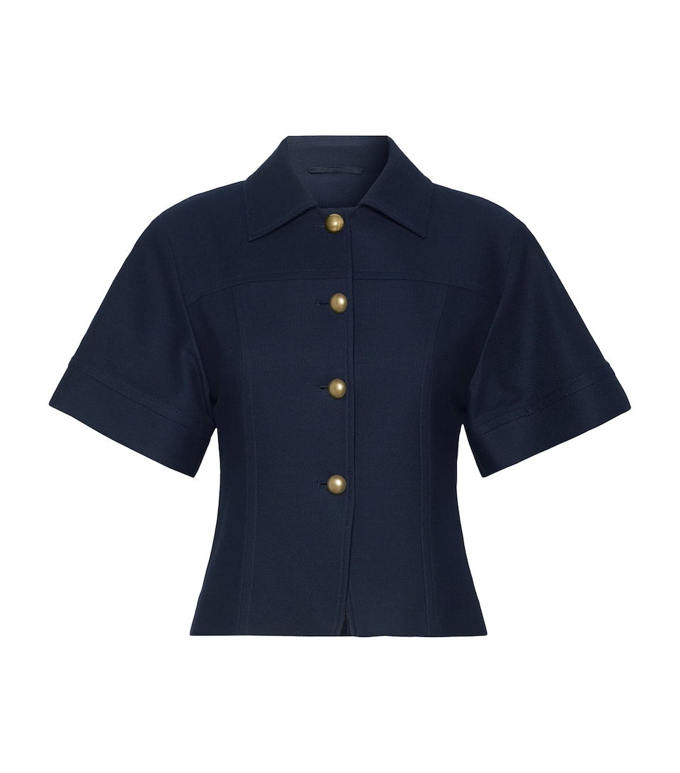 Max Mara Womens Cotton Slim-Fit Jacket Ultramarine