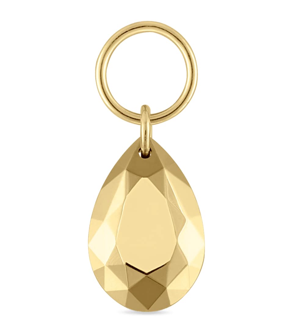 Maria Tash Faceted Pear Single Charm (6.5mm) Yellow Gold