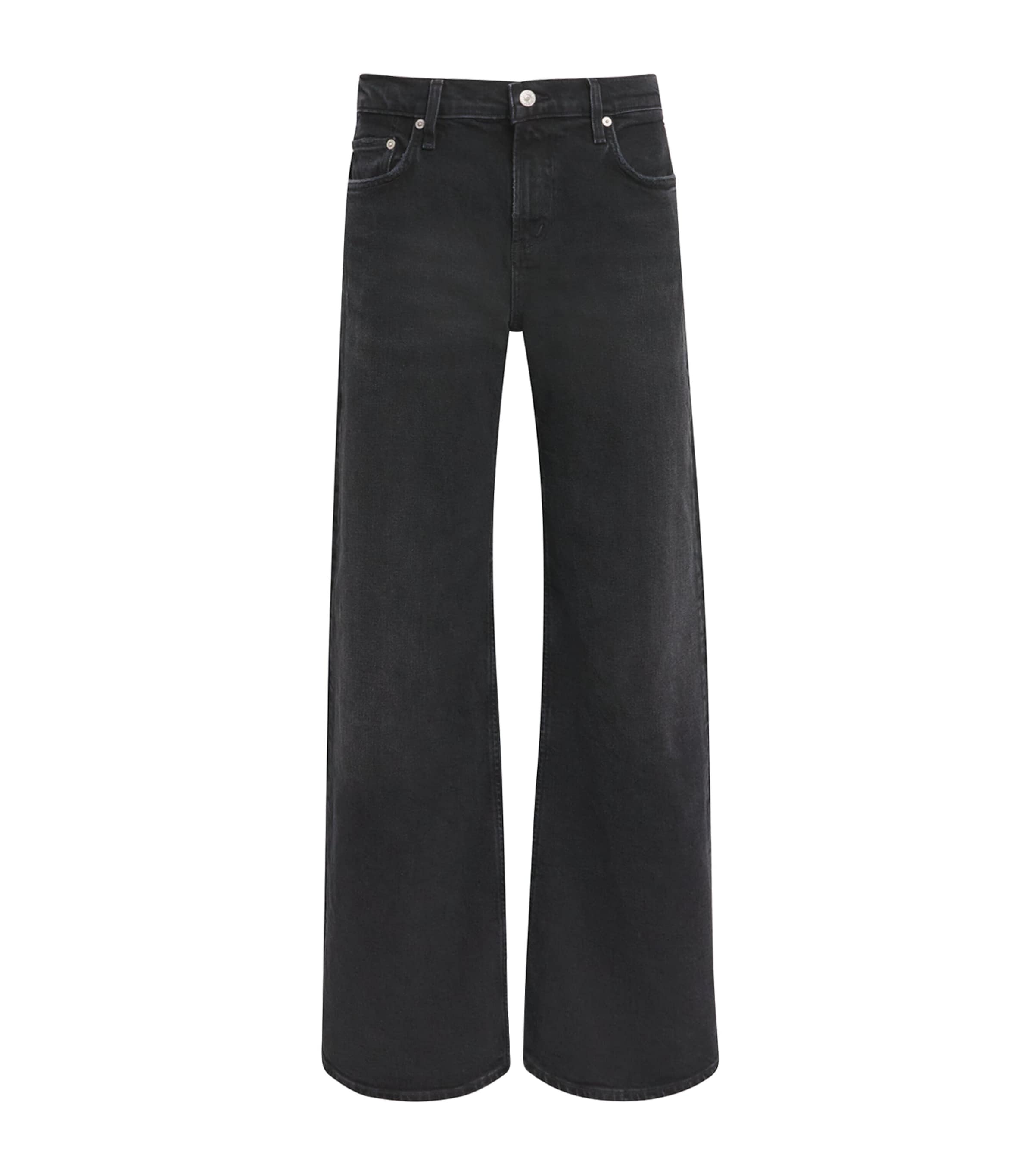 Citizens of Humanity Womens Nora Low-Rise Wide-Leg Jeans Ceye Cateye Wshd Blk