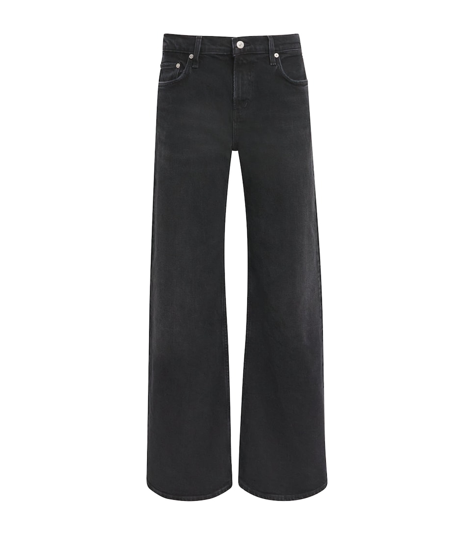 Citizens of Humanity Womens Nora Low-Rise Wide-Leg Jeans Ceye Cateye Wshd Blk