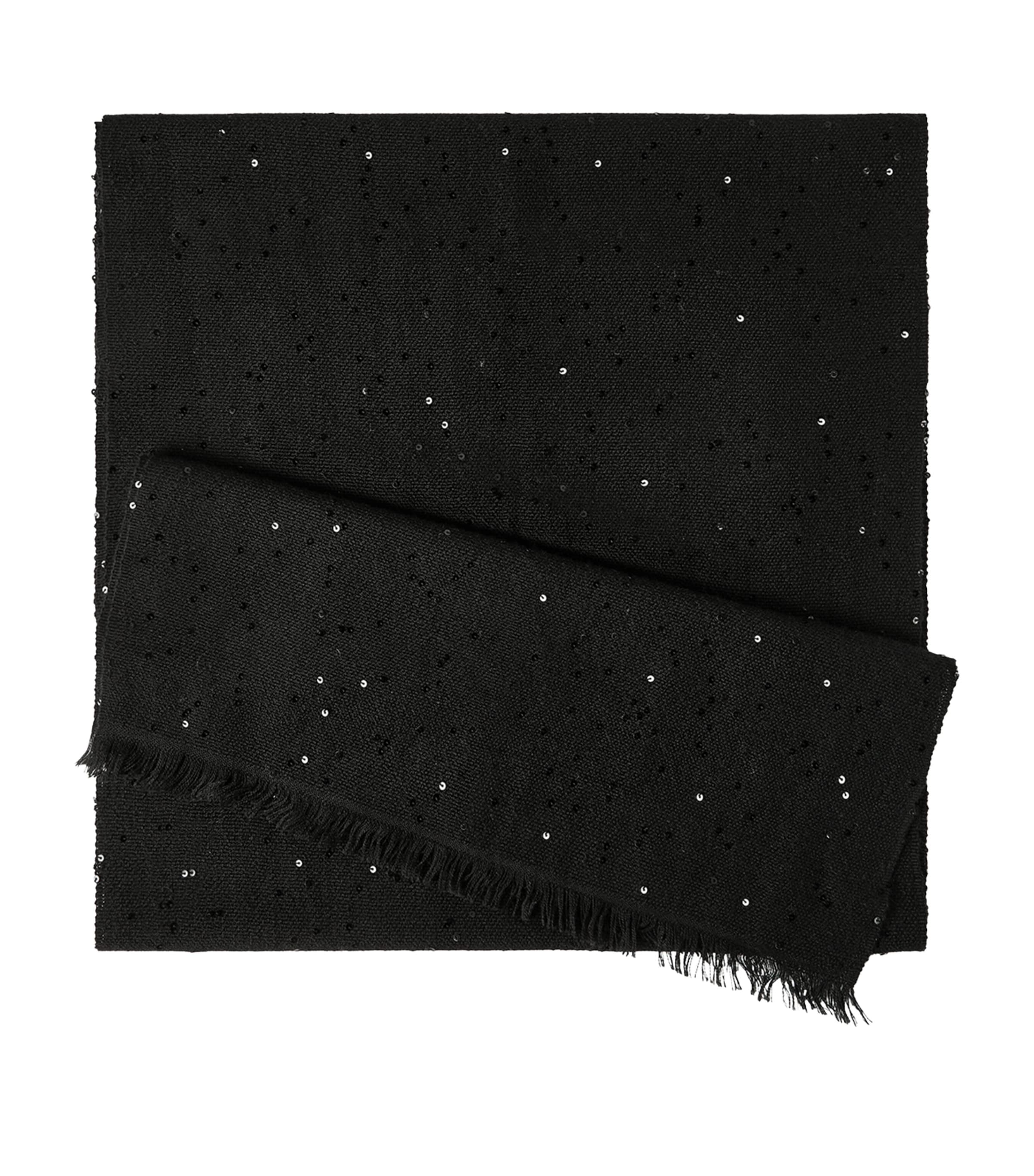 Brunello Cucinelli Cashmere-Silk Embellished Scarf