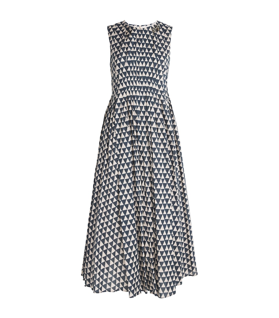 Cotton Voile Printed Midi Dress