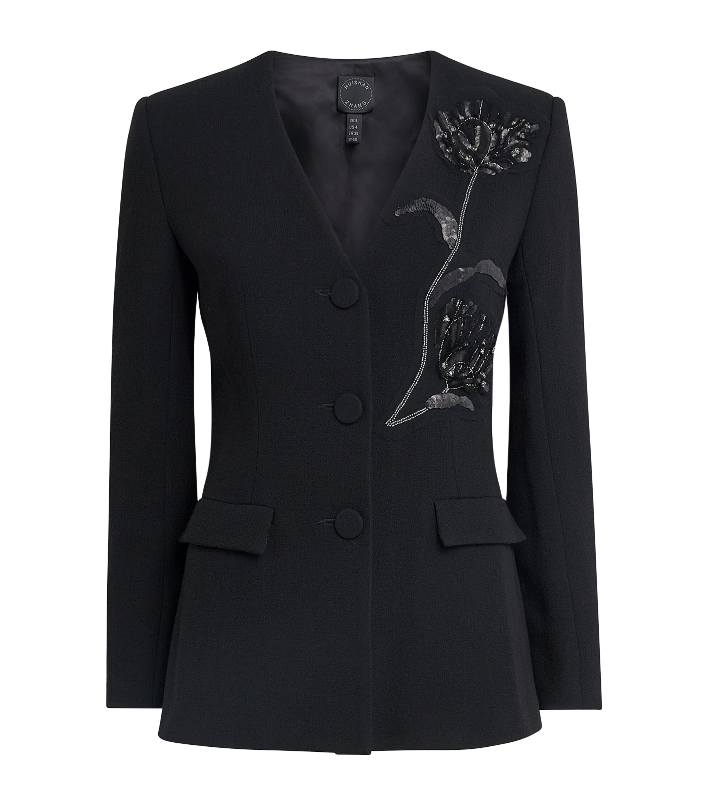 Huishan Zhang Womens Wool Brynn Blazer Black