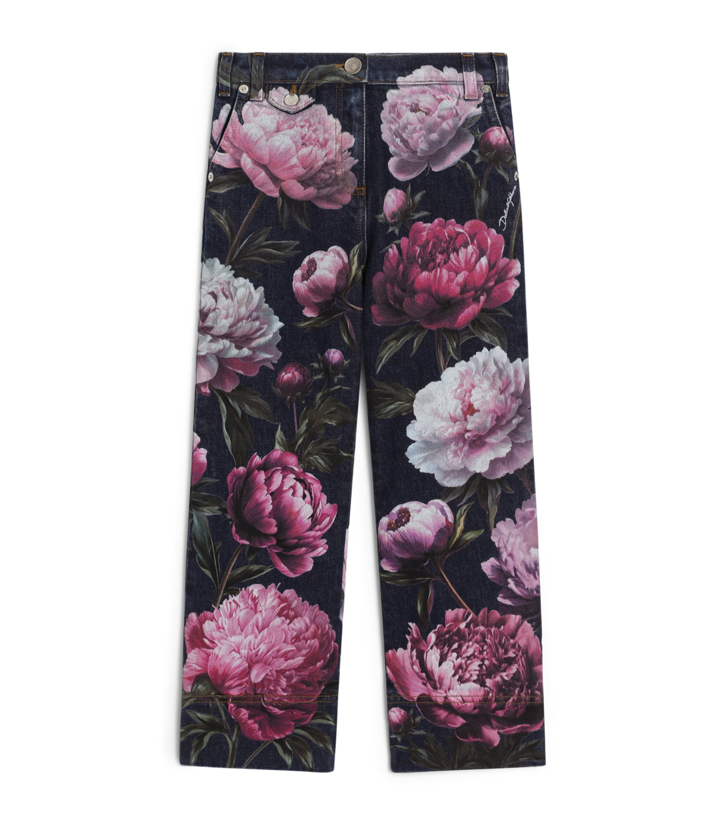 Dolce&Gabbana Kids Floral Jeans Combined Col