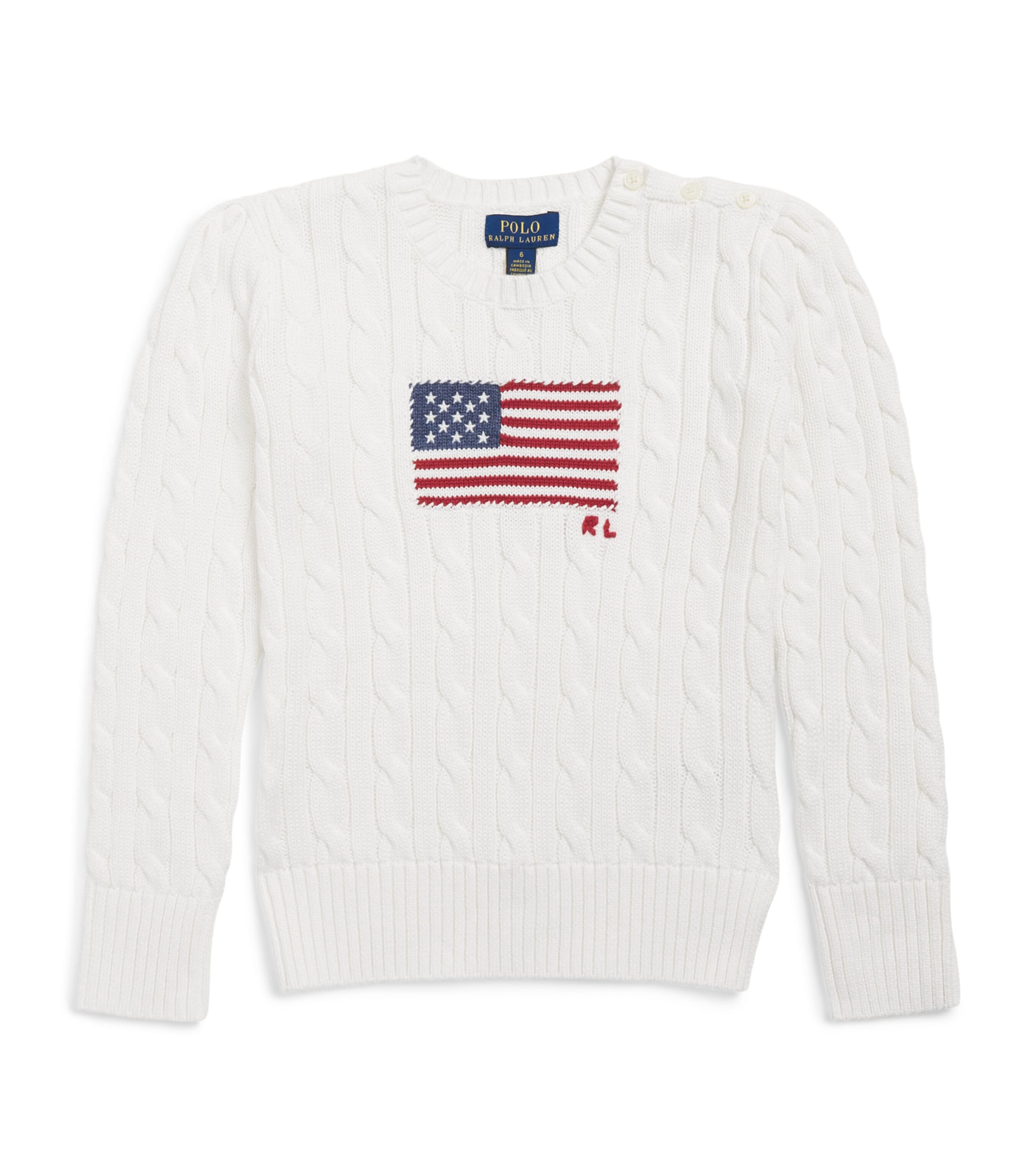 Ralph Lauren Kids American Flag Sweater (2-6 Years) Deckwash W