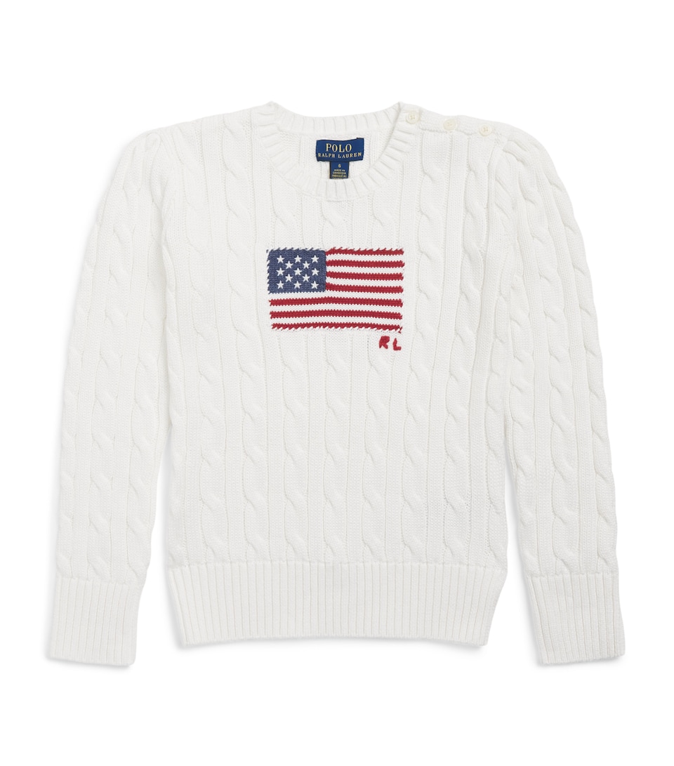 Ralph Lauren Kids American Flag Sweater (2-6 Years) Deckwash W