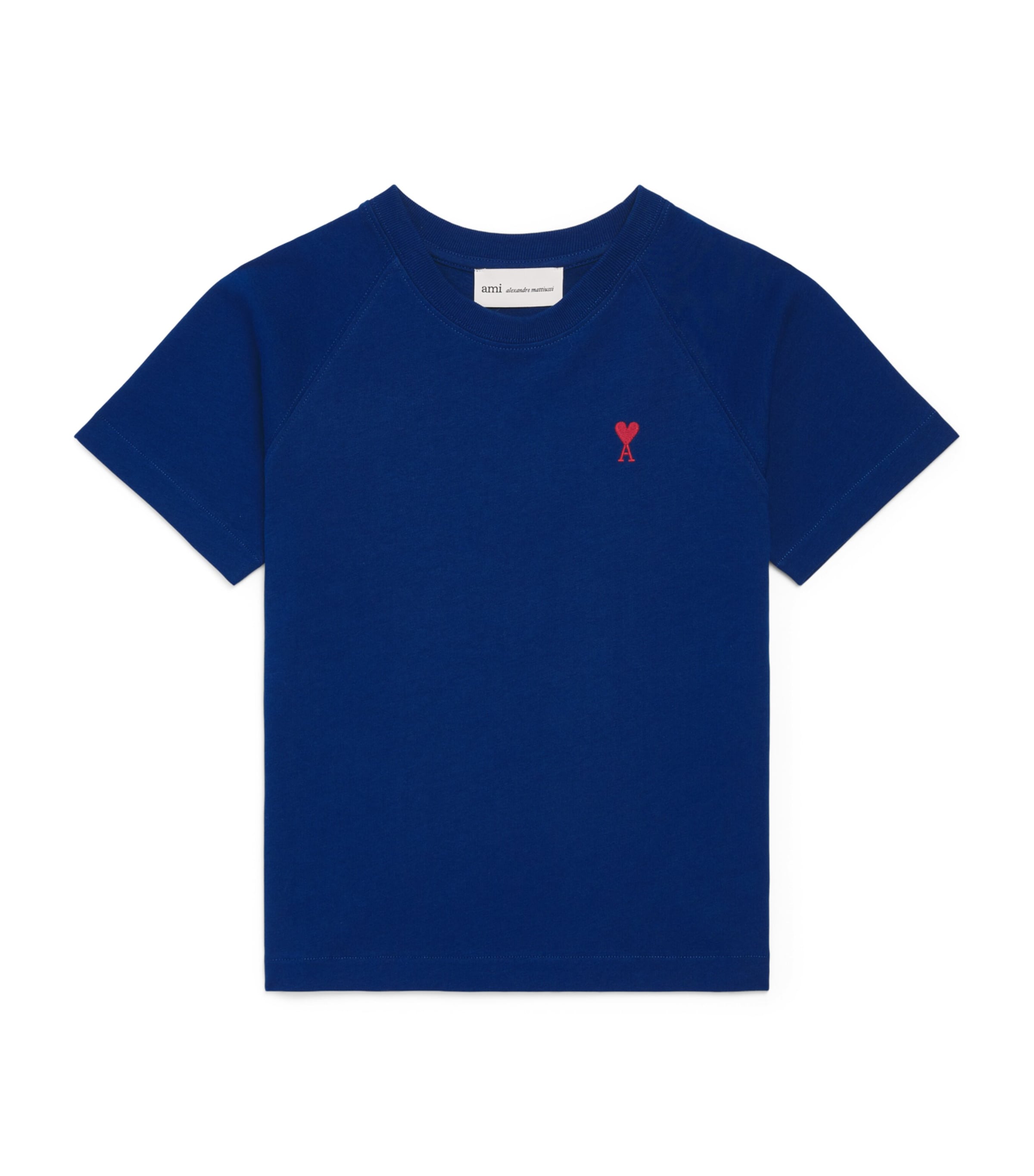 AMI Paris Cotton Ami de Coeur T-Shirt (4-12 Years) : Bleu Roi