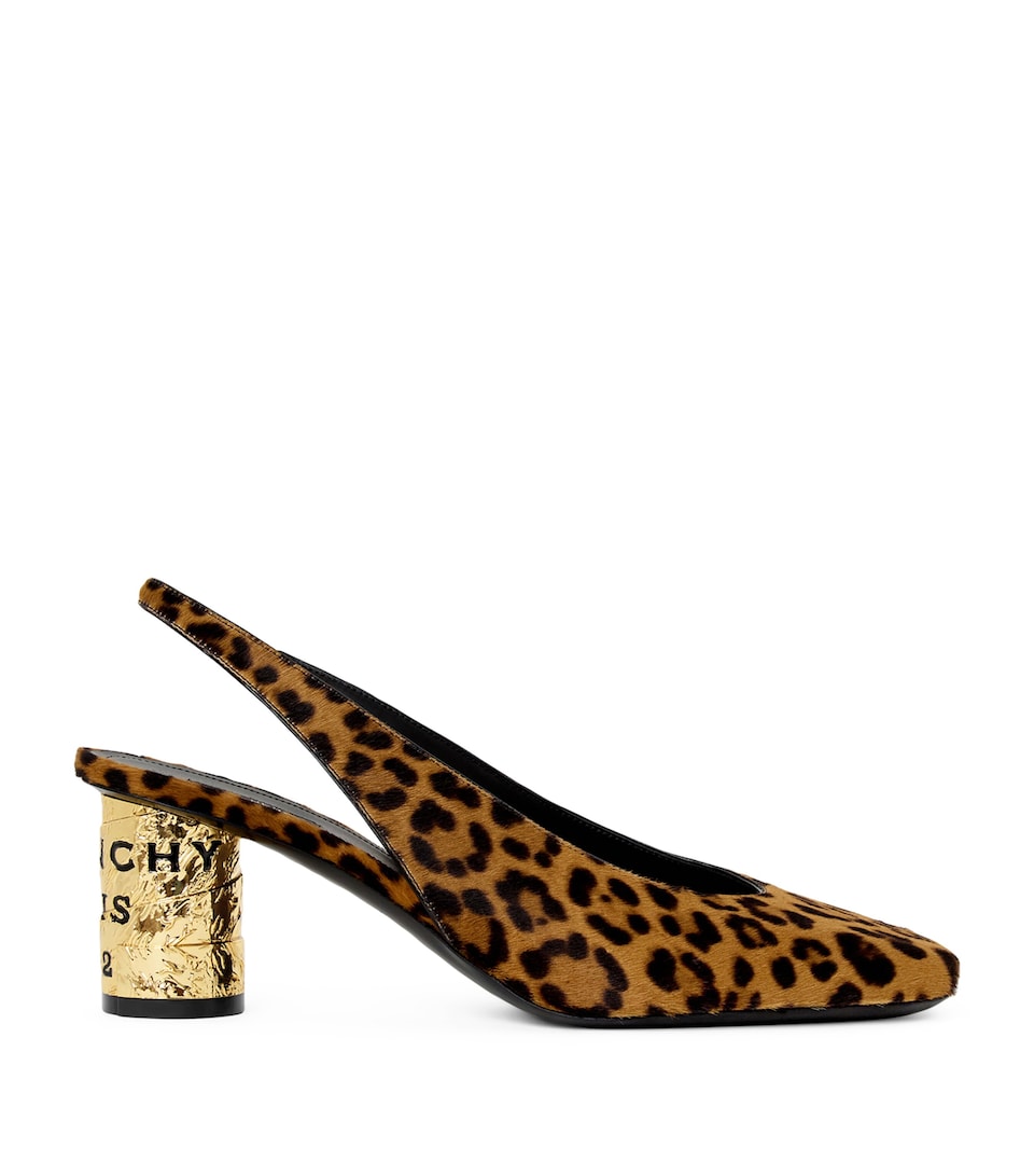 Givenchy Calf Hair Leopard Print Tape Slingback Pumps 65