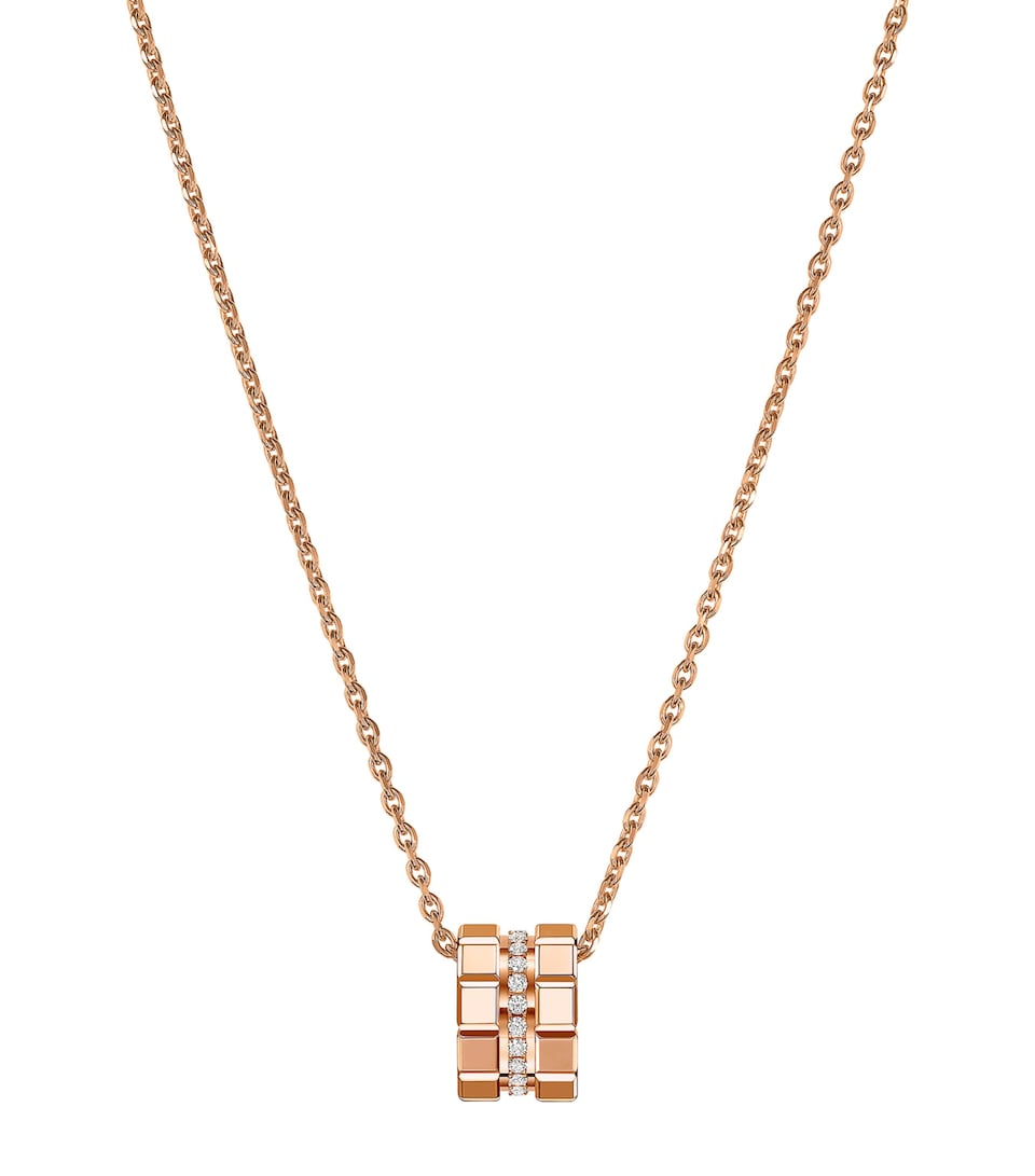 Rose Gold and Diamond Ice Cube Necklace