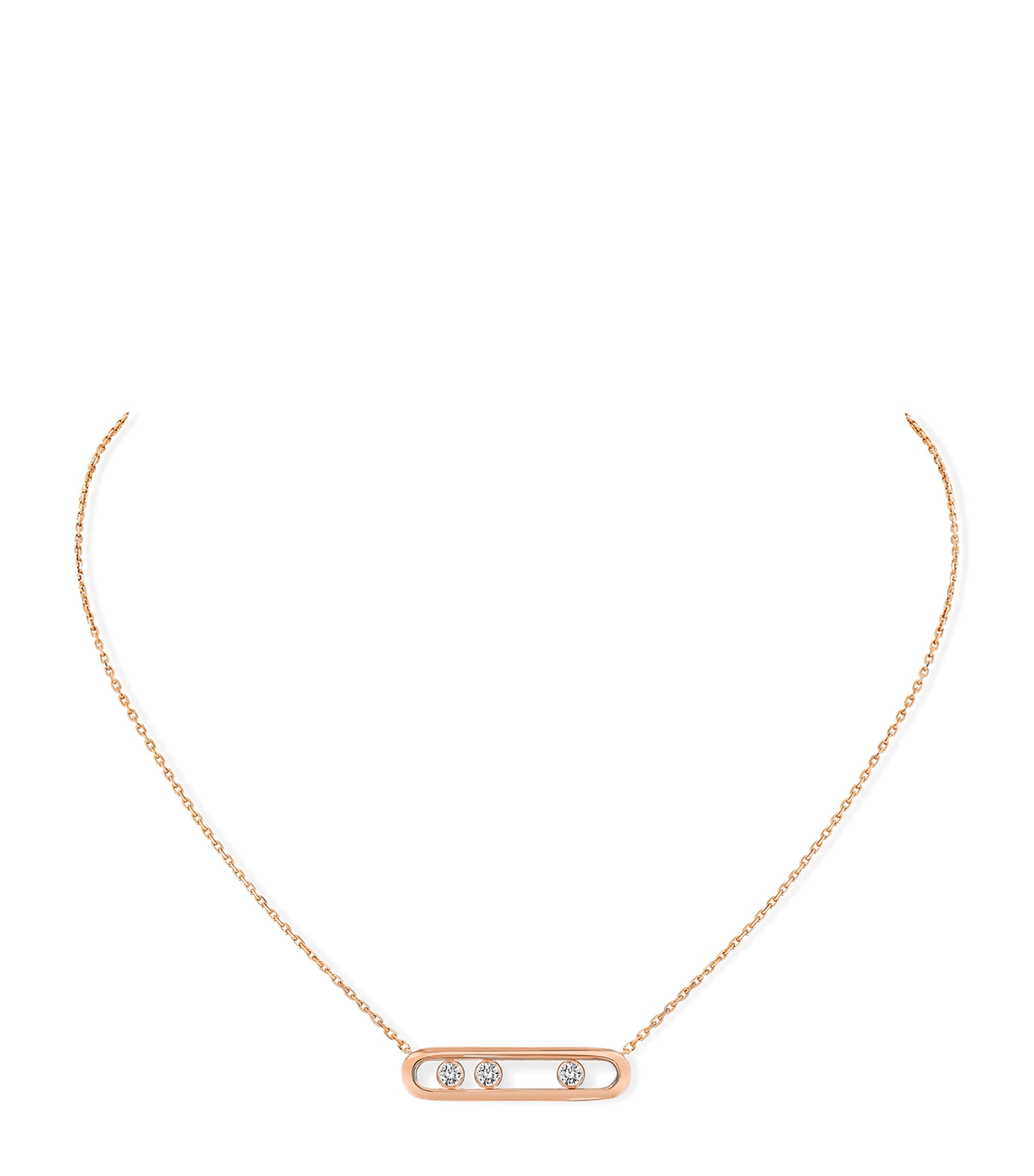 Messika Move Classique Pink Gold and Diamond Necklace Pink Gold