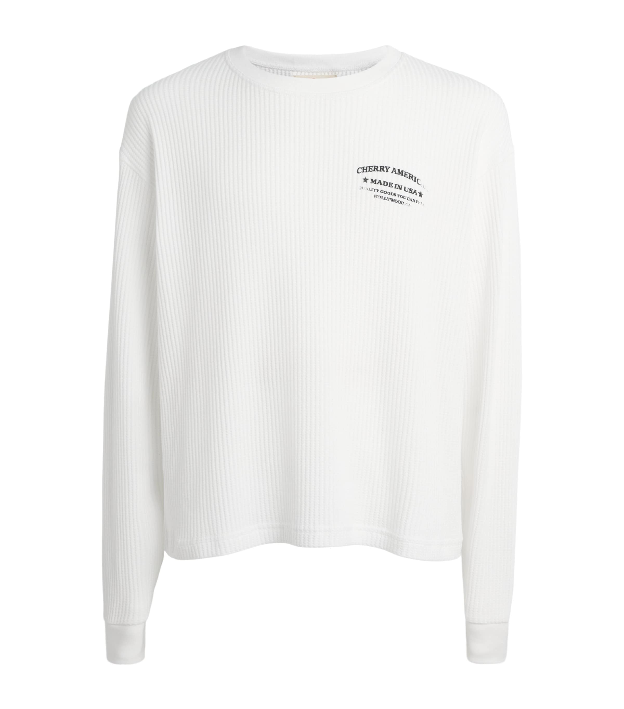 Cherry Los Angeles Mens Ranchwear Thermal Sweater White