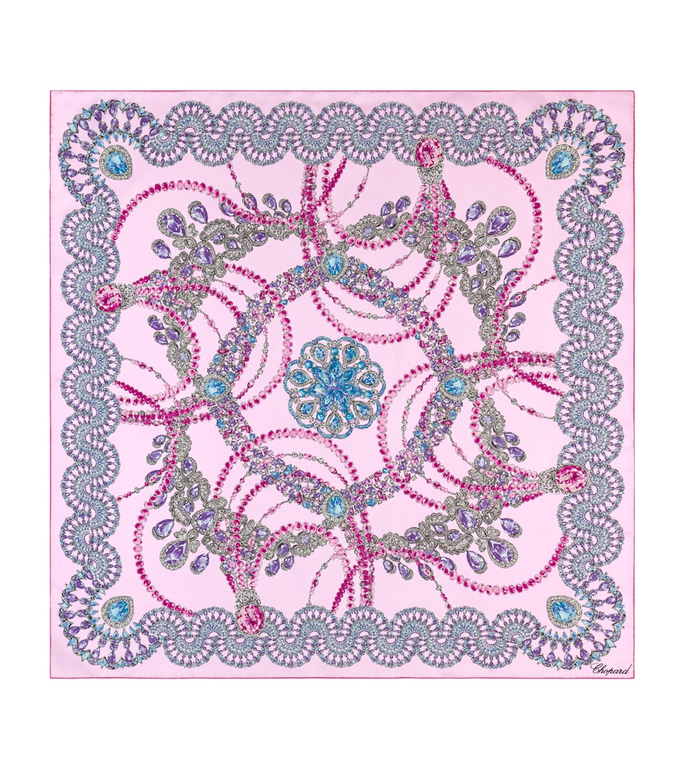 Chopard Organic Silk Precious Lace Square Scarf Light Pink