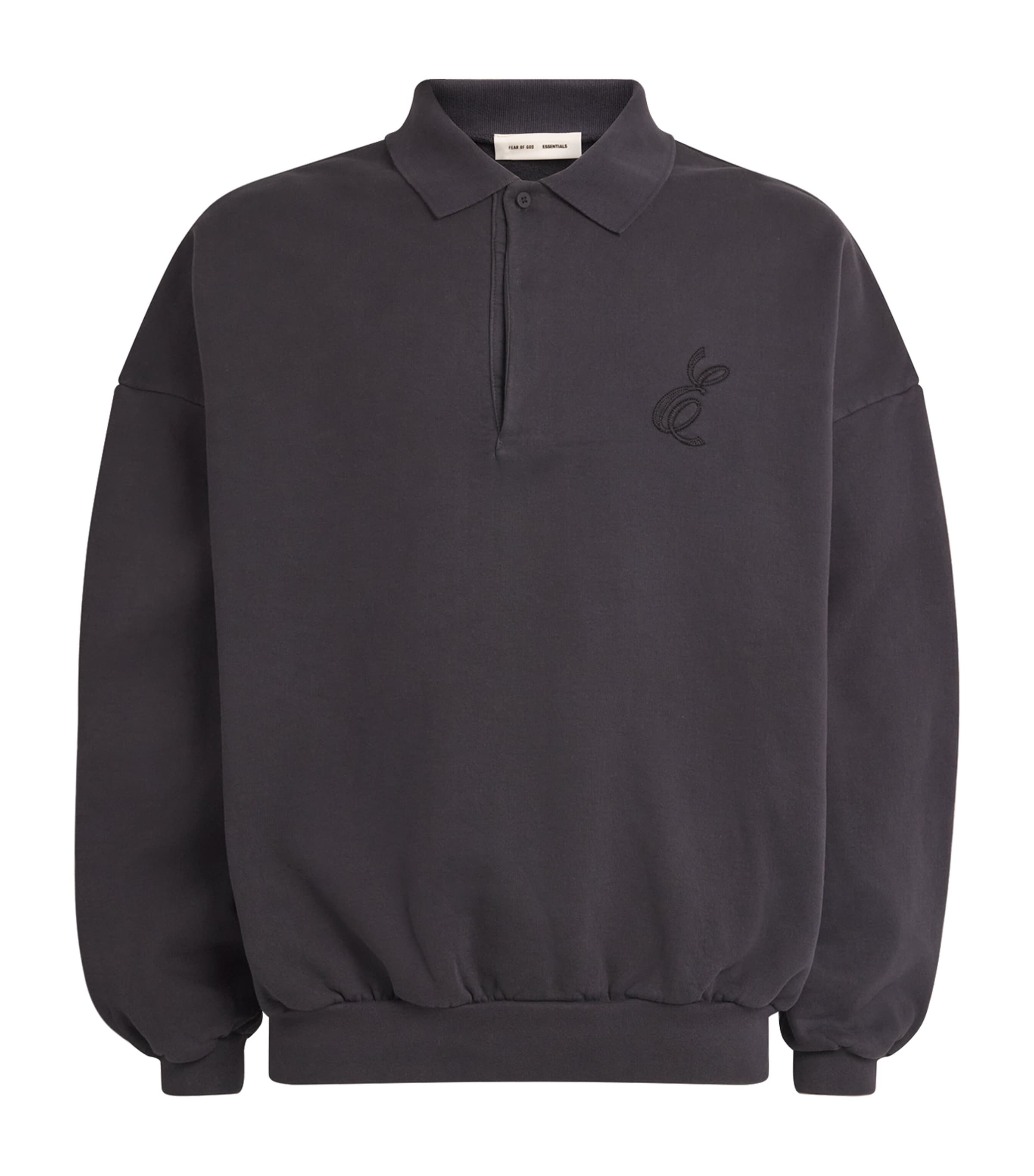 Cotton Script Polo Sweatshirt