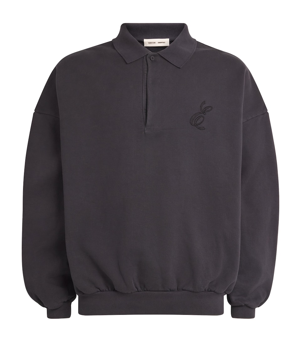 Cotton Script Polo Sweatshirt