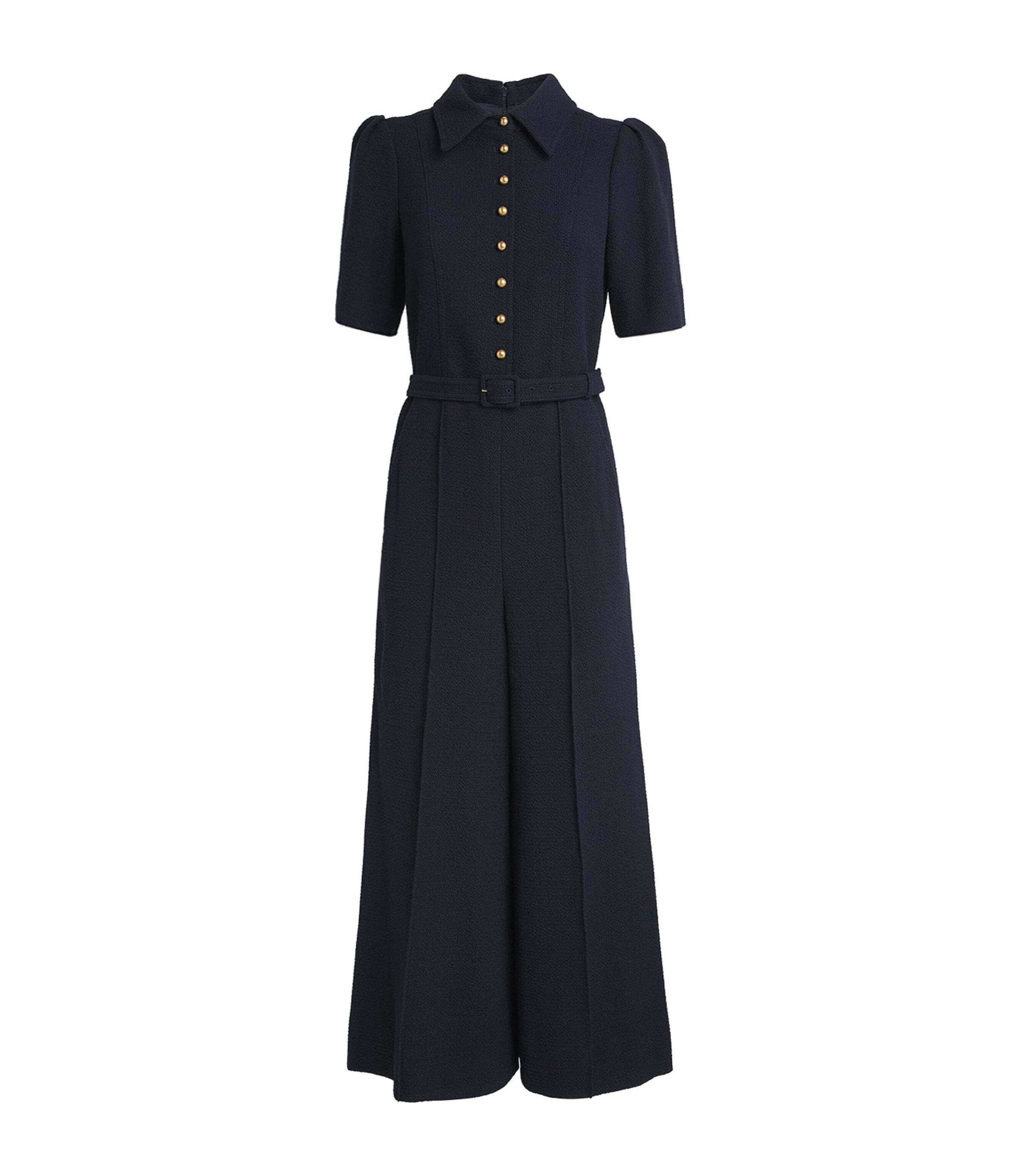 ME+EM Womens Cropped Wide-Leg Jumpsuit Navy