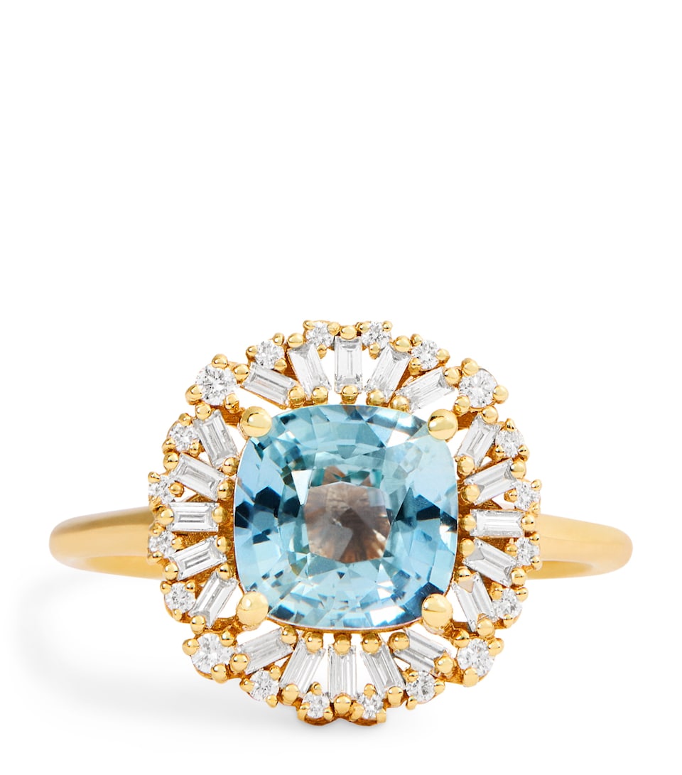 Suzanne Kalan Gold, Diamond and Sapphire One of a Kind Ring Yg/lbs