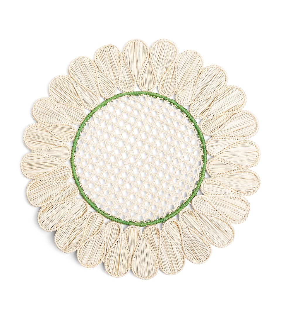 Harrods x Coro Cora Rattan Placemat (37cm) Green