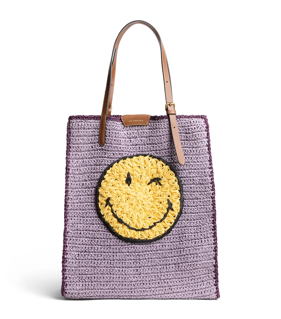 Anya Hindmarch Paper Woven Wink Tote Bag Iris