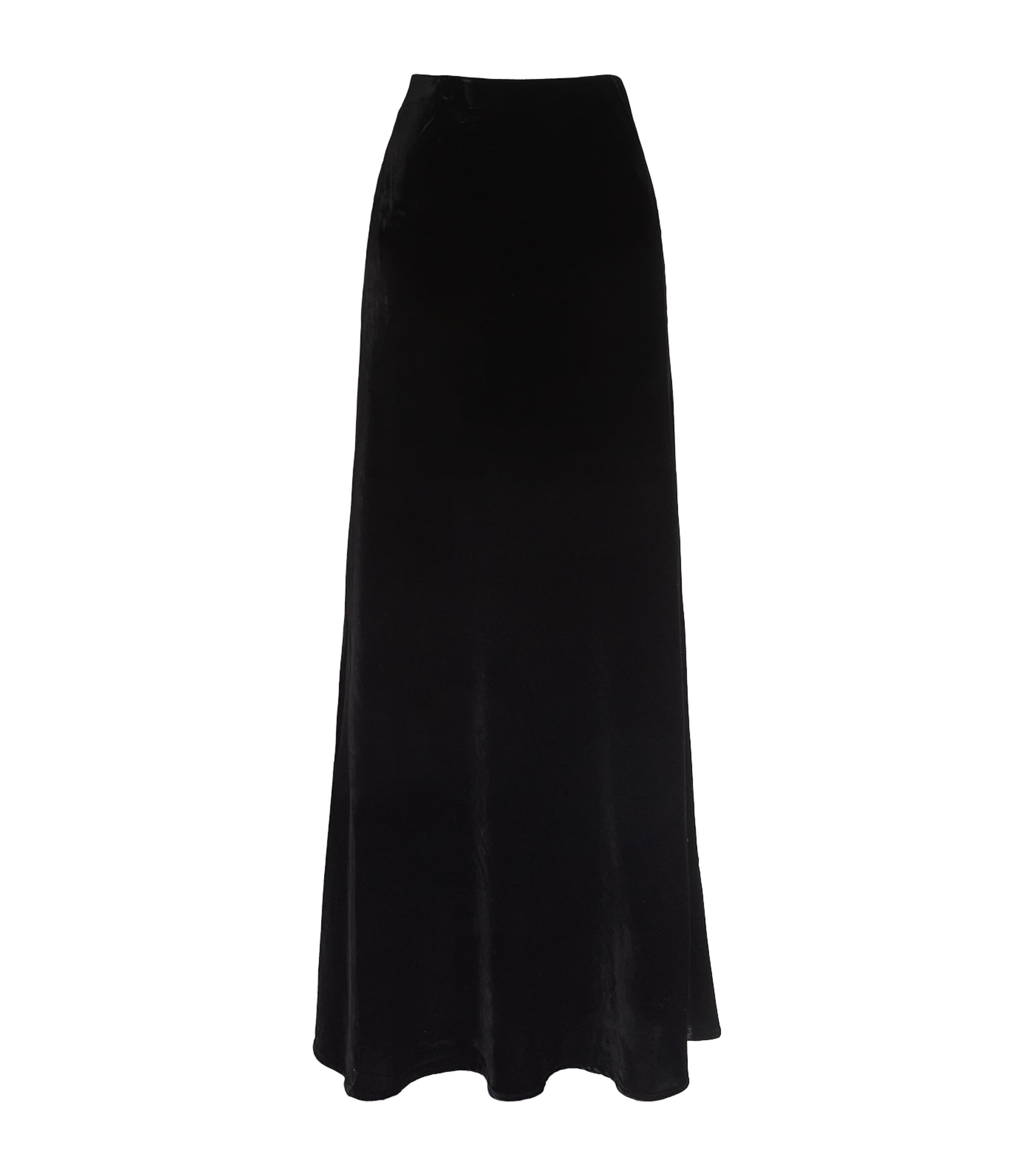 Róhe Womens Velvet Maxi Skirt Black