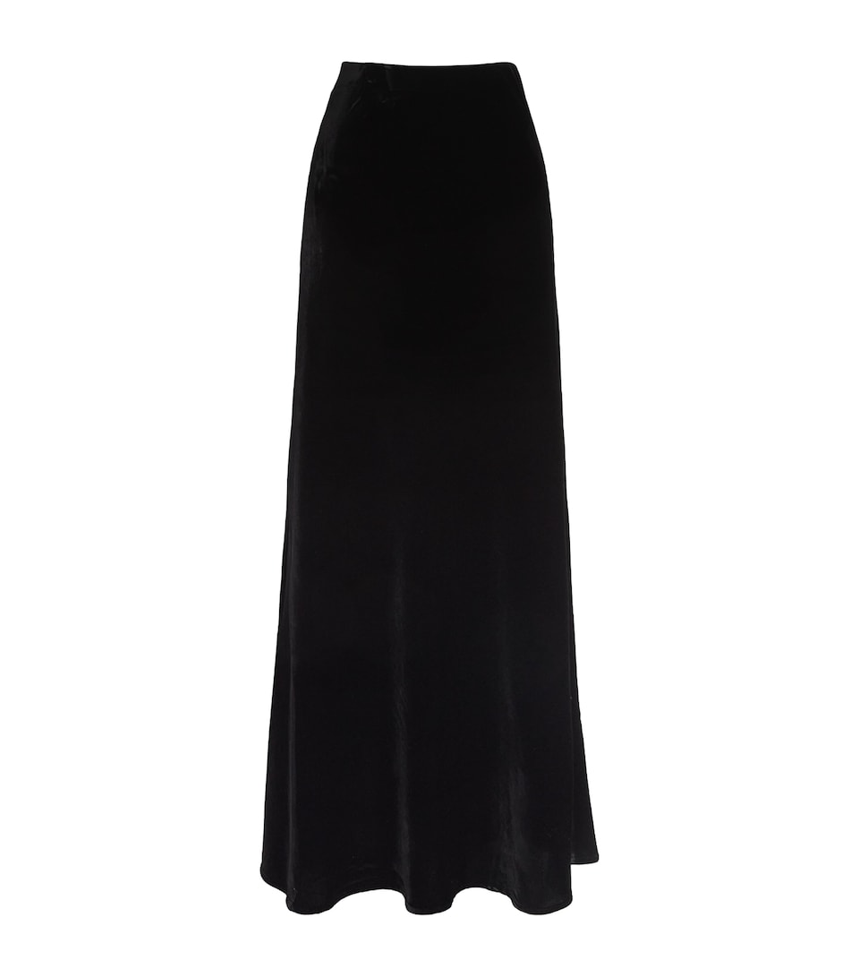 Róhe Womens Velvet Maxi Skirt Black