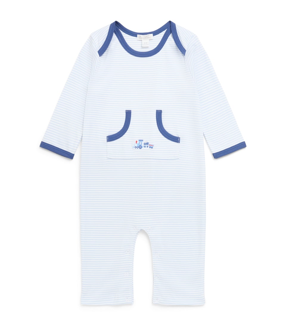 Kissy Kissy Pima Cotton Stripe All-In-One (9 Months) Light Blue