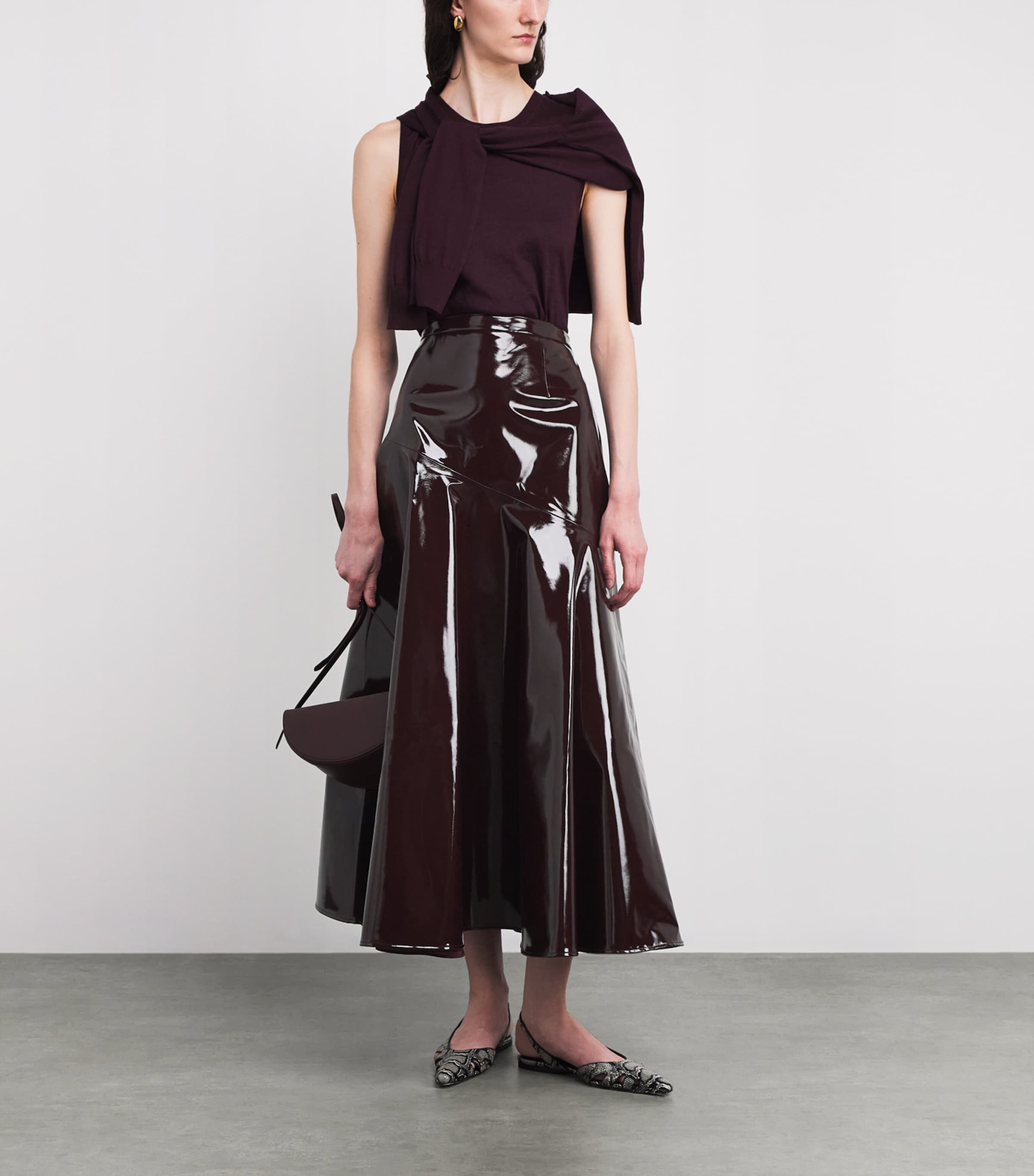Coated Tess Midi Skirt