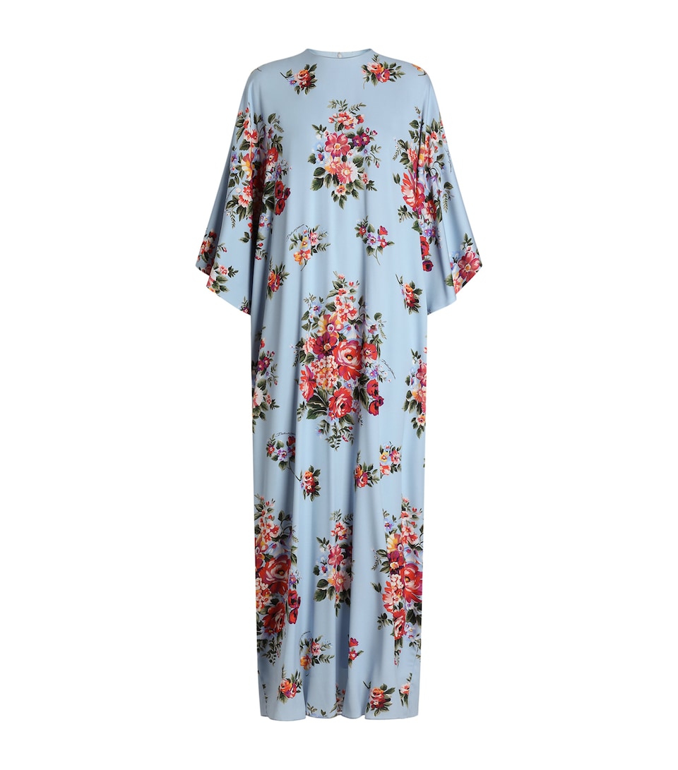 Silk-Blend Floral Maxi Dress
