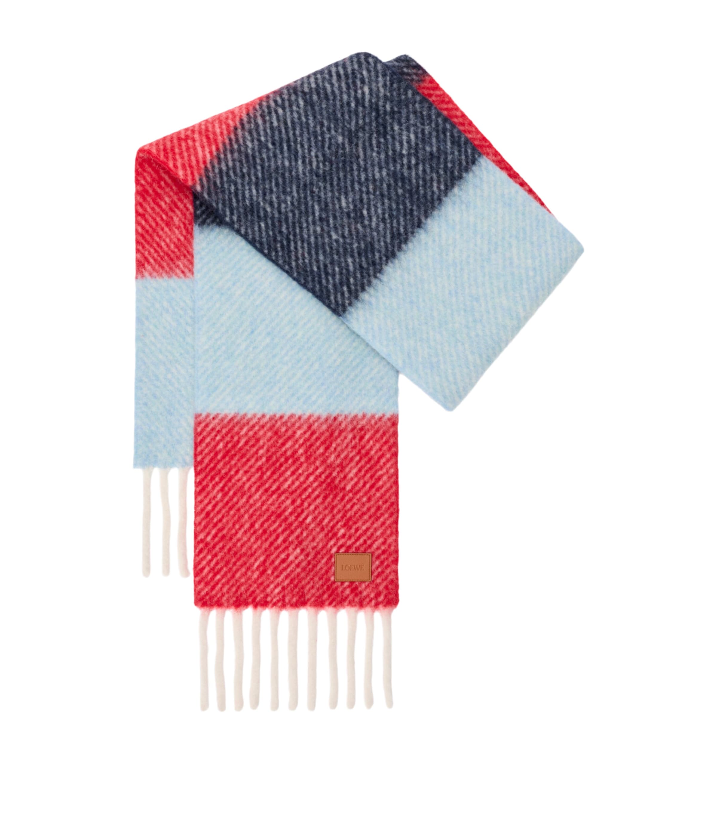LOEWE Alpaca-Wool-Blend Scarf Red/blue