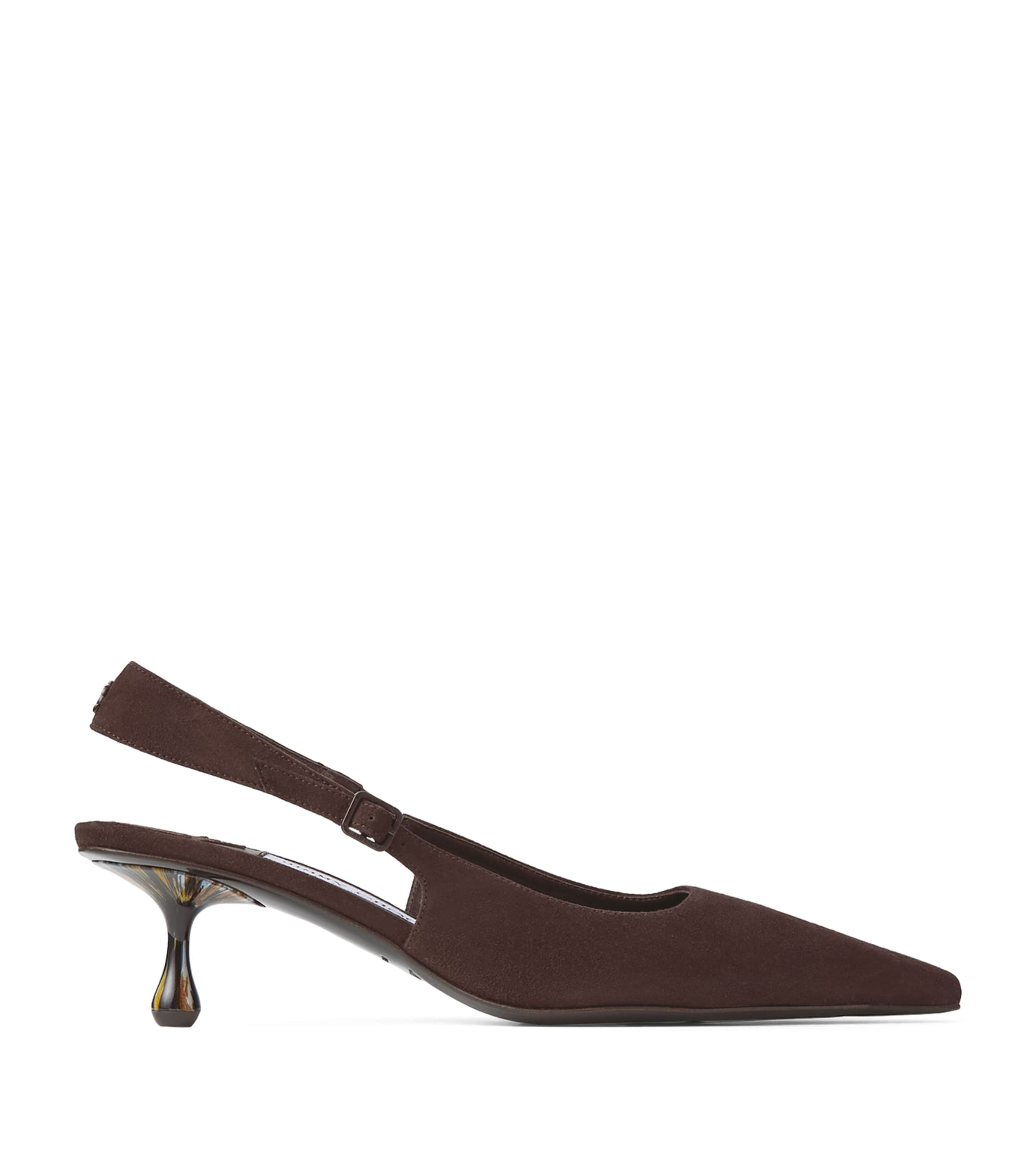 Jimmy Choo Amel 50 Leather Slingback Pumps Chocolate