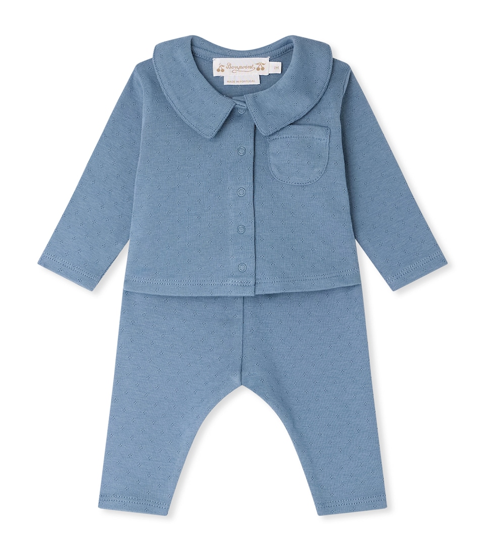 Bonpoint Cotton Pointelle Shirt and Leggings Set (3-18 Months) Jean Fonce