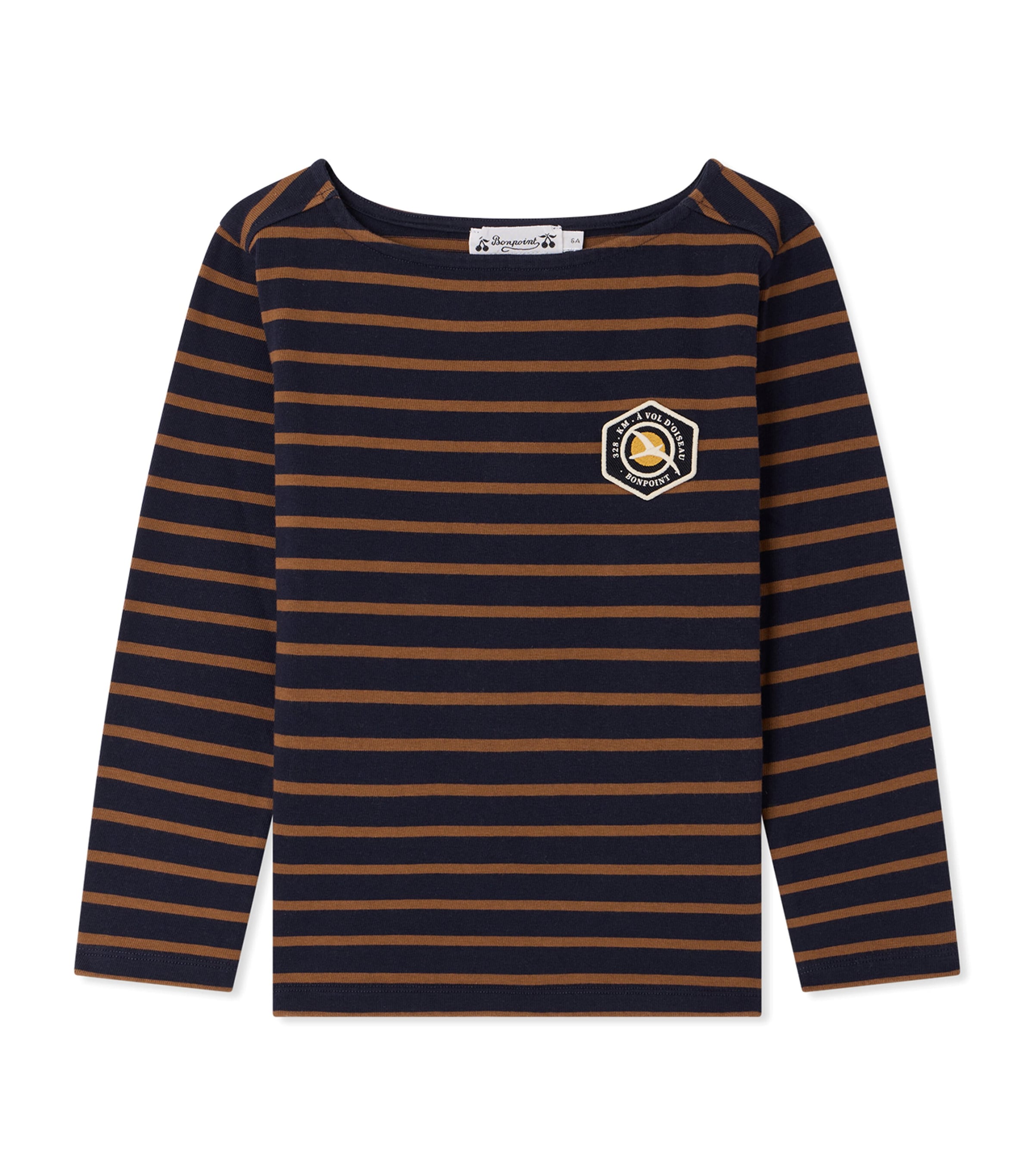 Bonpoint Cotton Stripe T-Shirt (4-8 Years) Rayures Marine