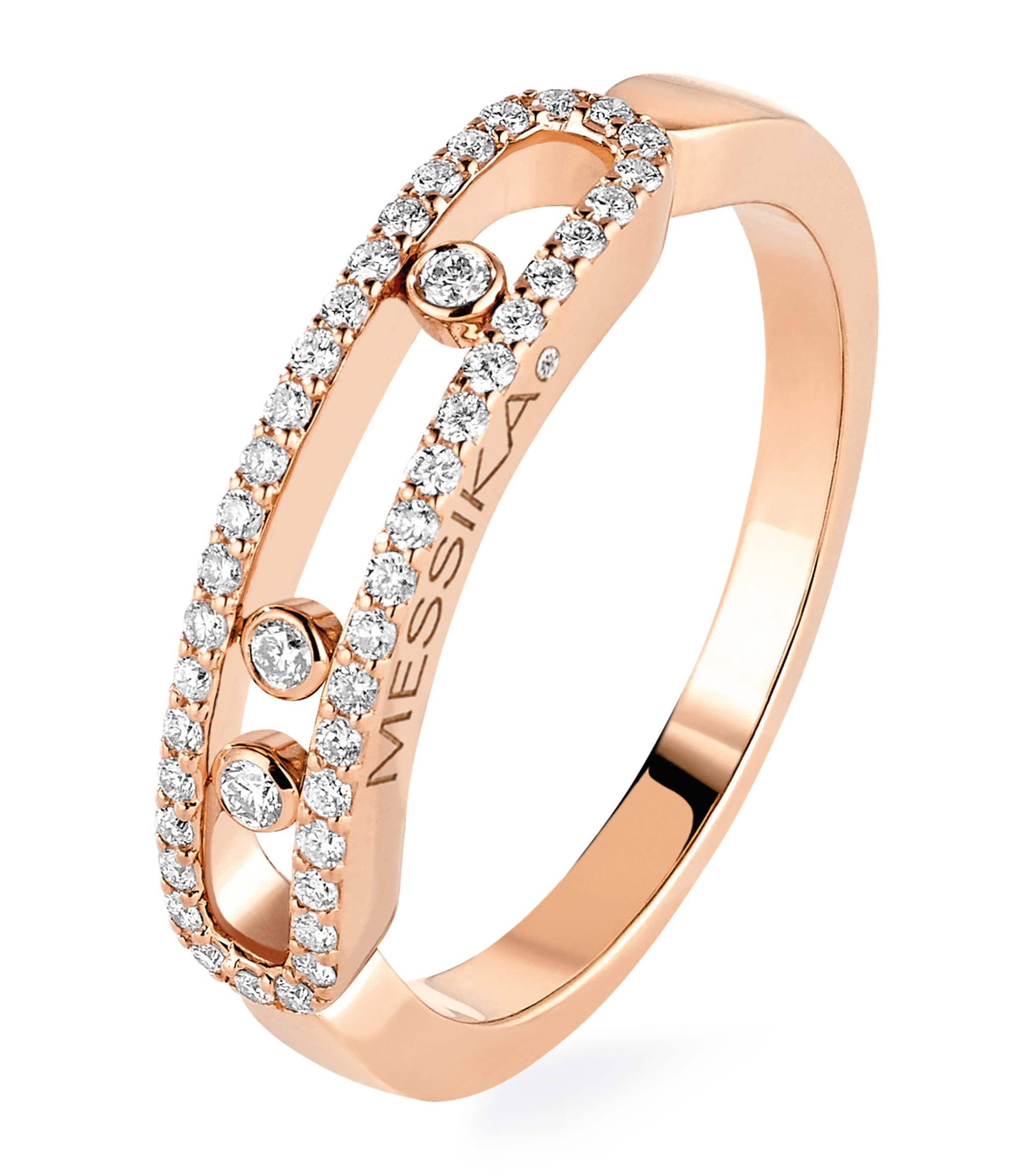 Messika Baby Move Classique Rose Gold and Diamond Pavé Ring (0.23ct) Pink Gold