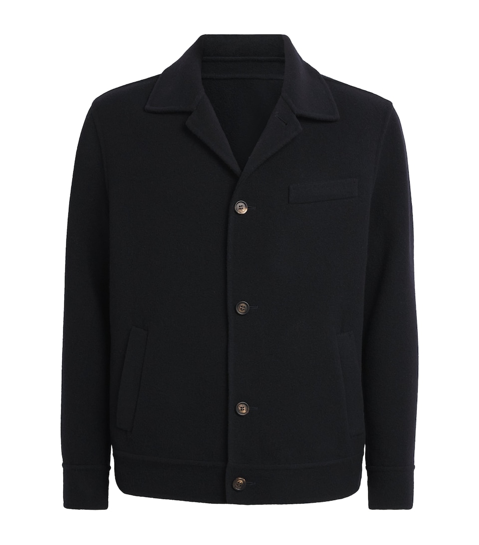 Eleventy Mens Wool Overshirt Blu