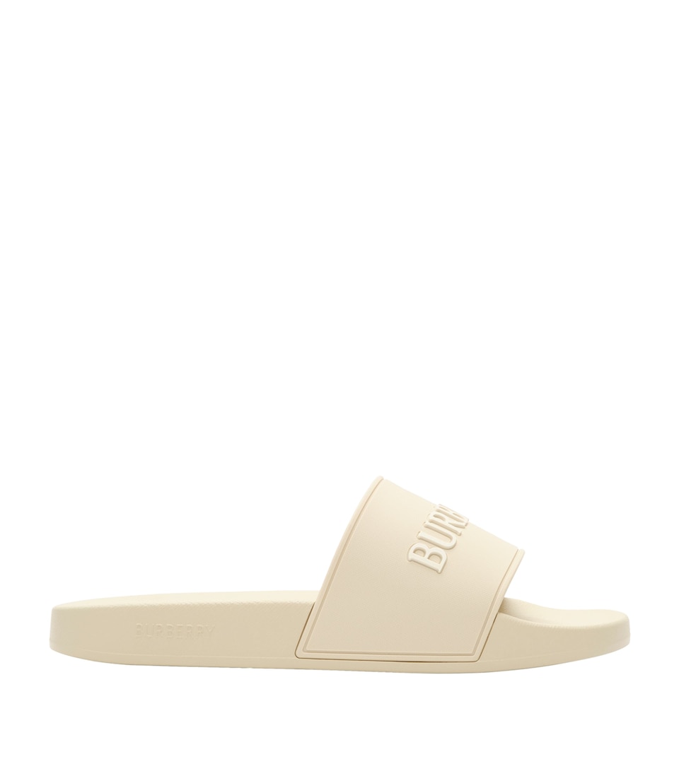 Burberry Logo Slides Sesame Dove Beige