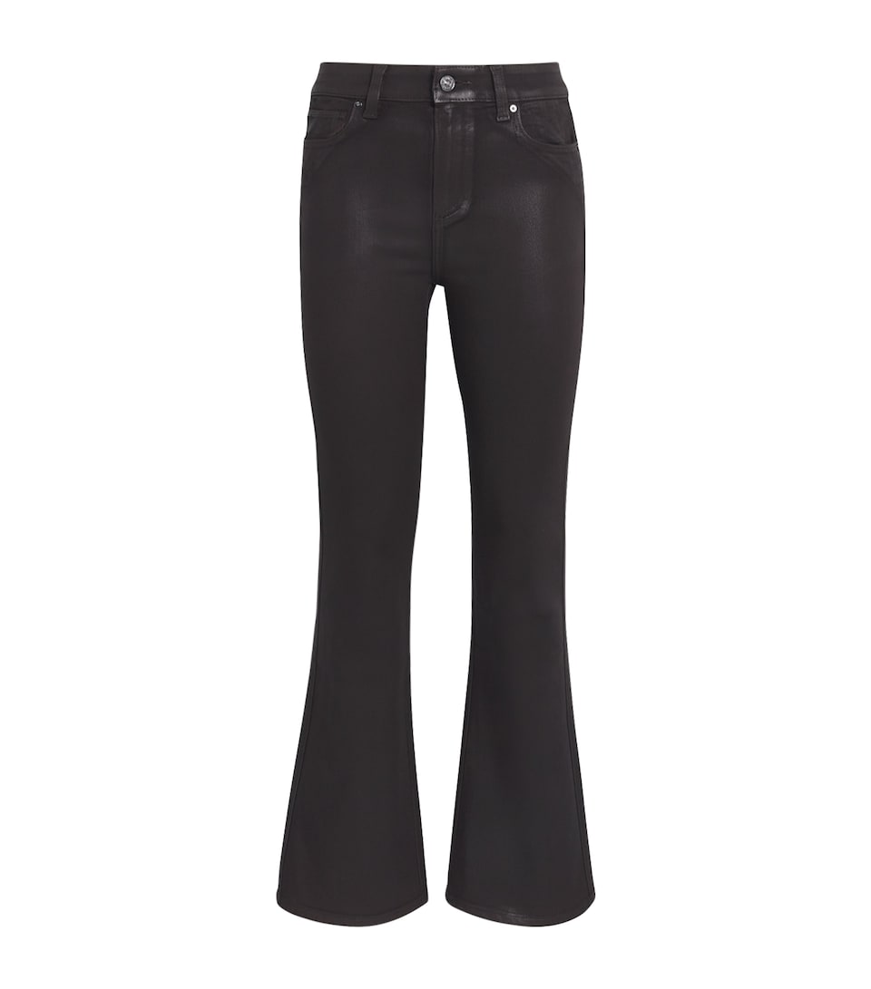 PAIGE Womens Coated Laurel Canyon Bootcut Jeans Chcry Cffee Lxe Ctng