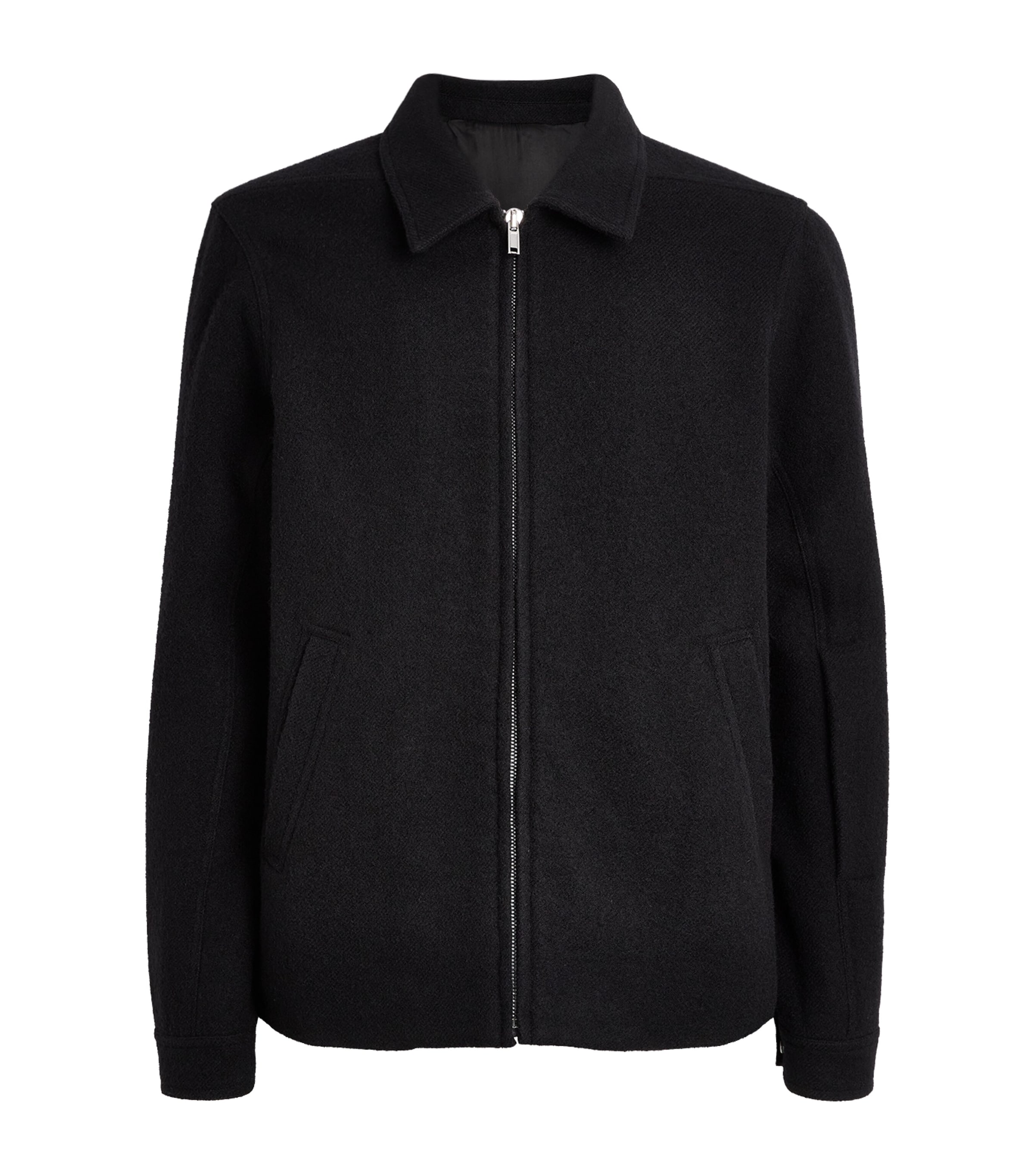 Rick Owens Mens Wool Cropped Brad Jacket Black