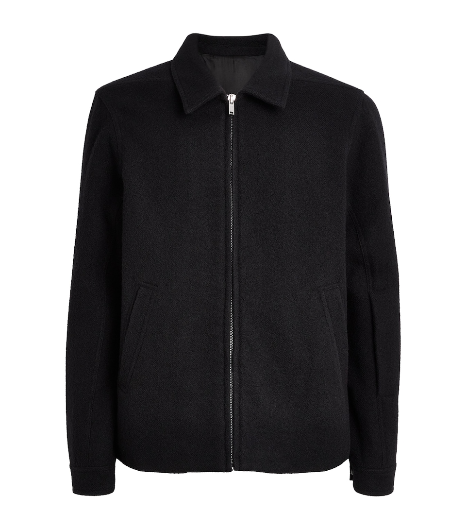 Rick Owens Mens Wool Cropped Brad Jacket Black