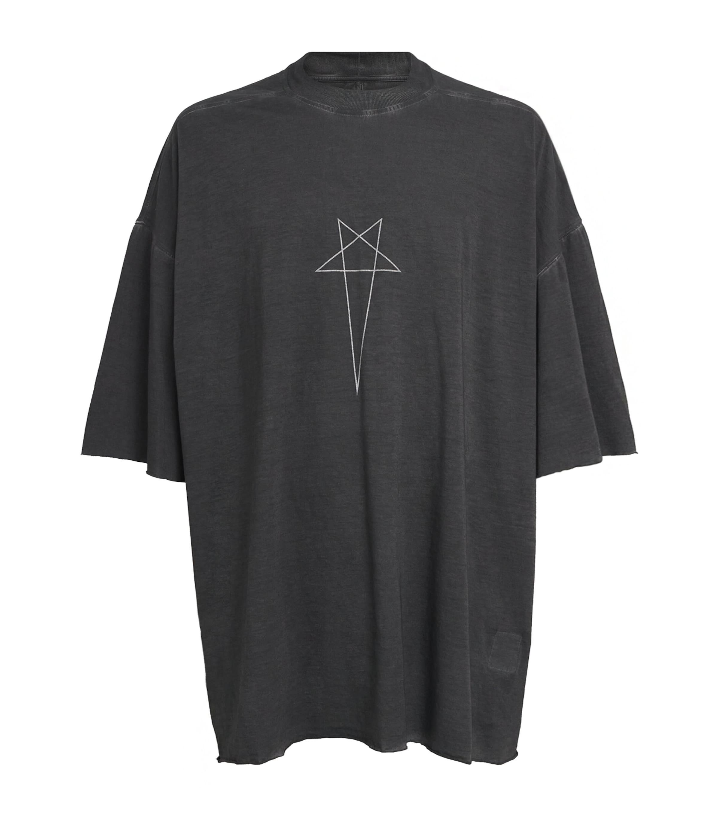 Rick Owens Mens Cotton Tommy T-Shirt Fad Blk/slvr