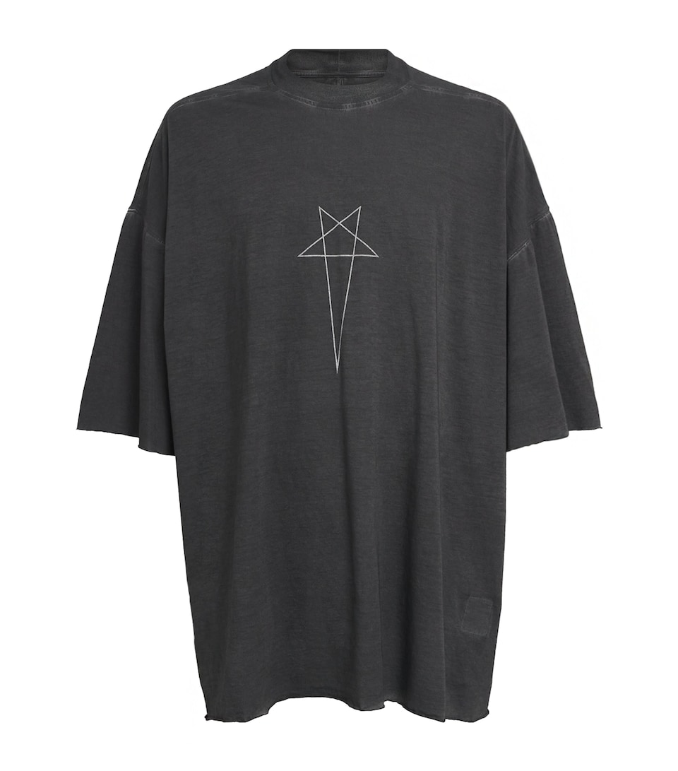 Rick Owens Mens Cotton Tommy T-Shirt Fad Blk/slvr