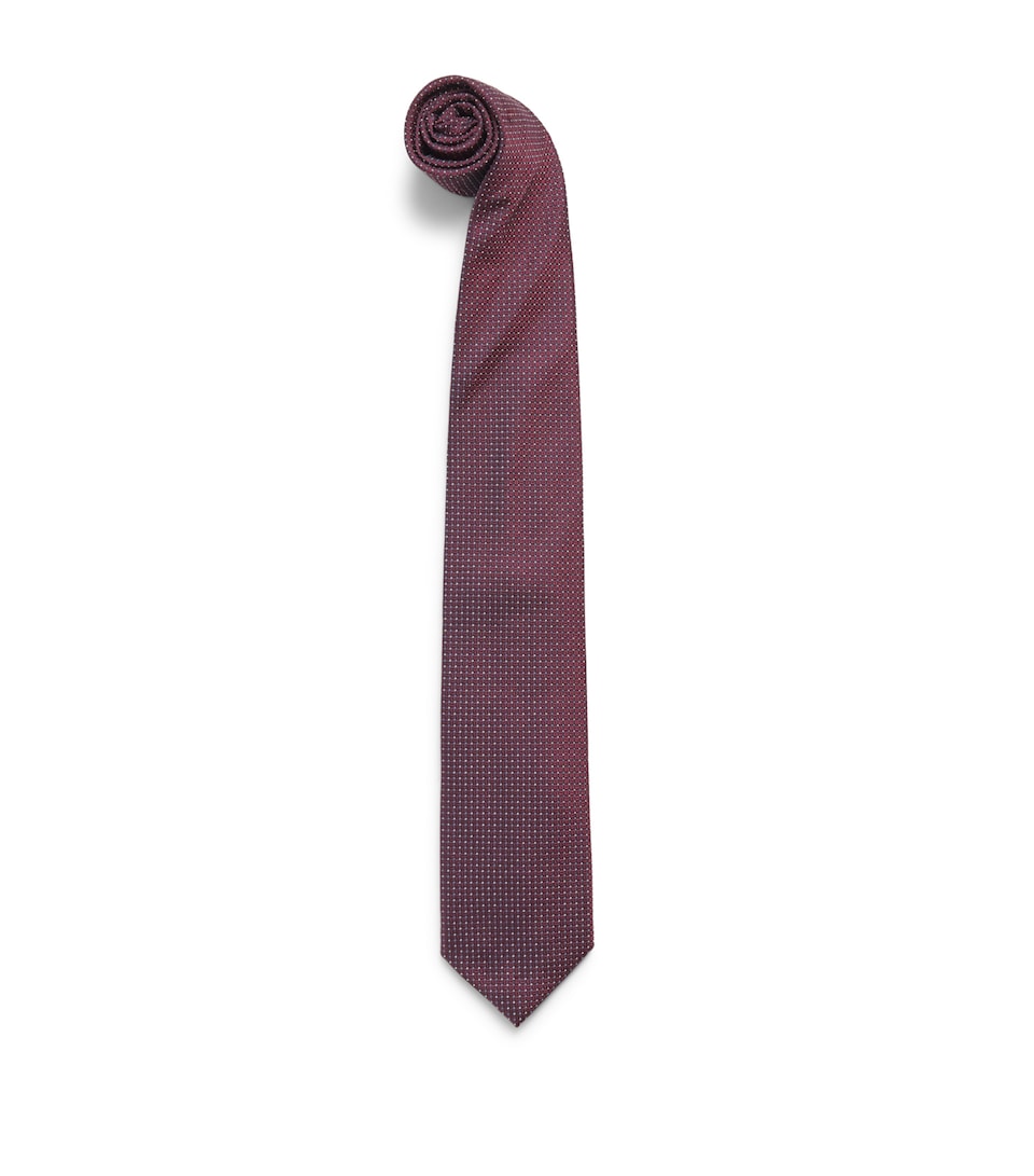 Corneliani Silk Jacquard Tie Red Coloured
