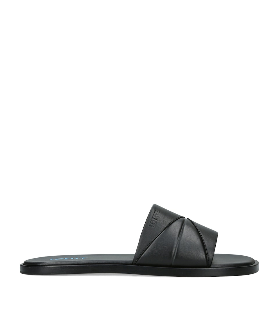 LOEWE Leather Origami Slides Black