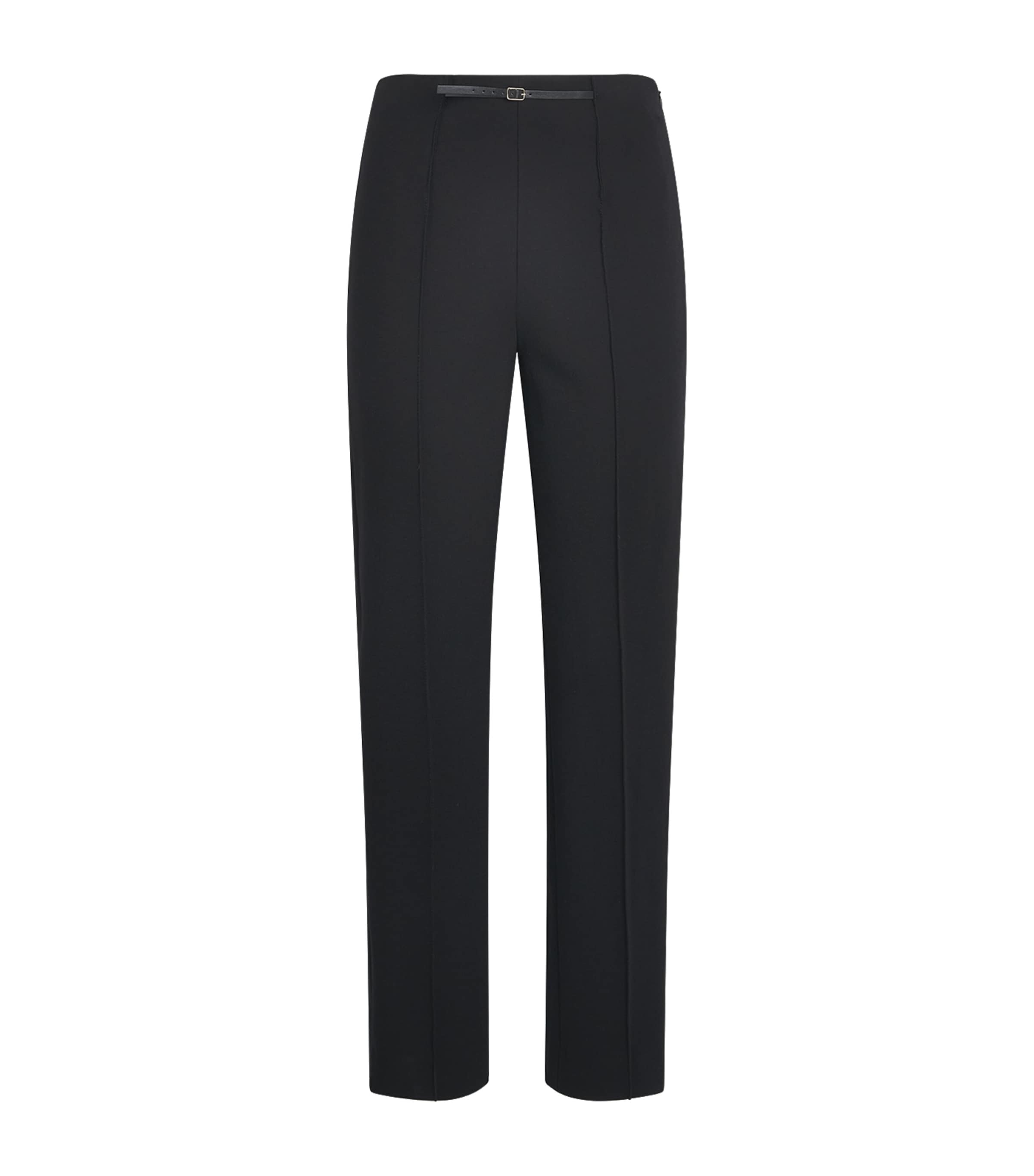 Sandro Paris Womens Belted Tapered Trousers Black