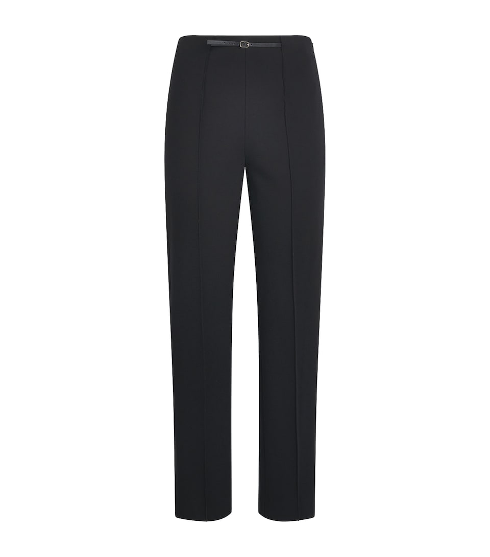 Sandro Paris Womens Belted Tapered Trousers Black