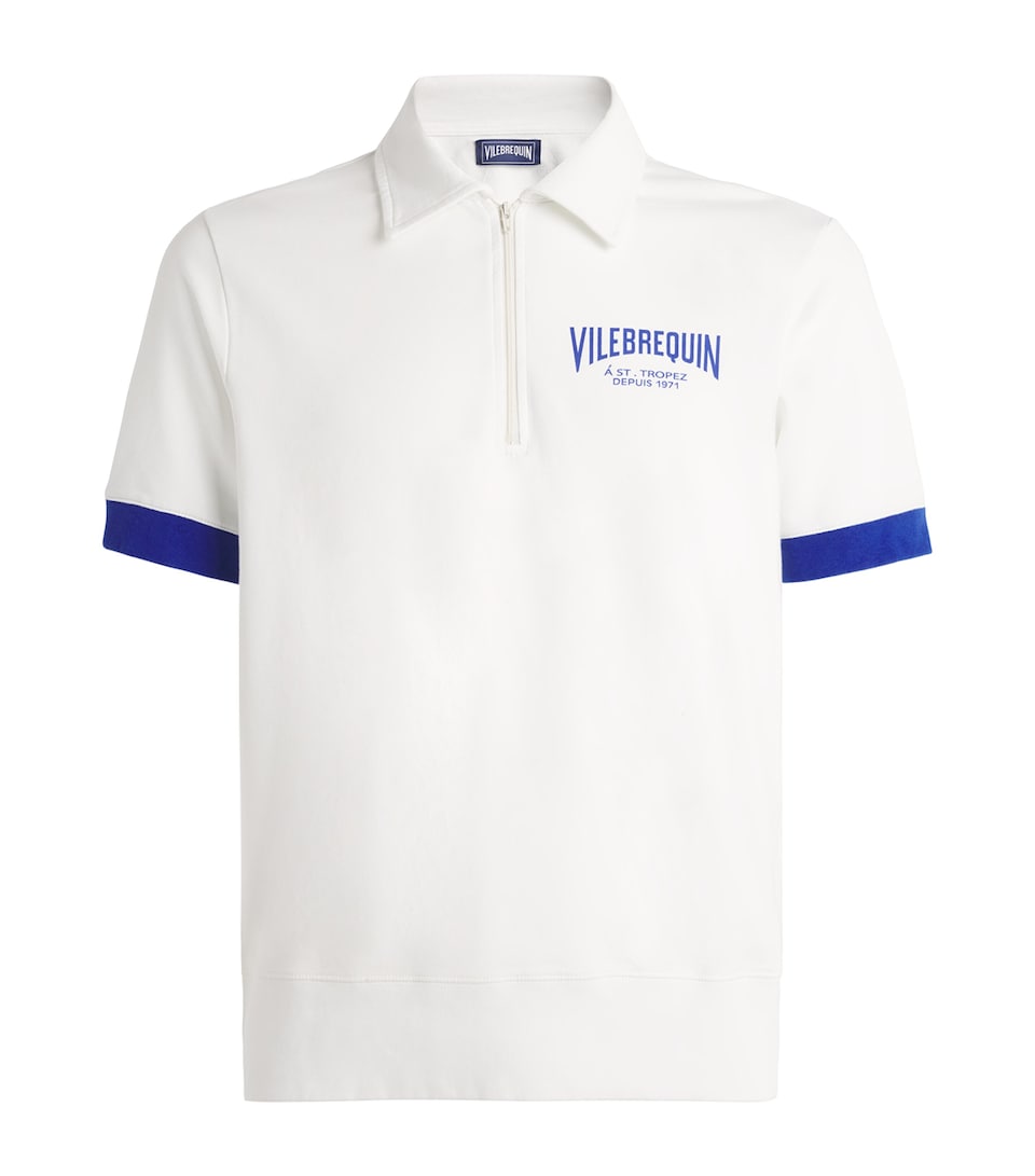 Cotton Zipped Polo Shirt